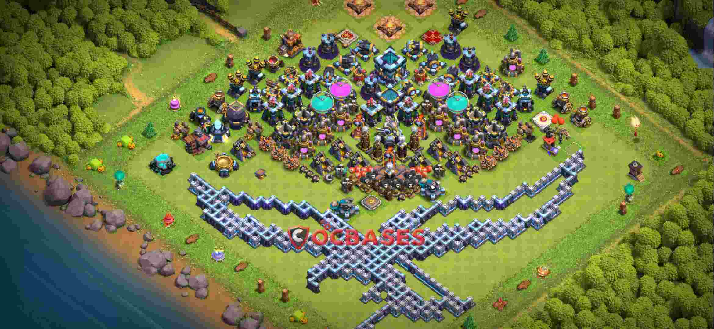 Town Hall 13 Base – Layout id: 0m7tv base layout