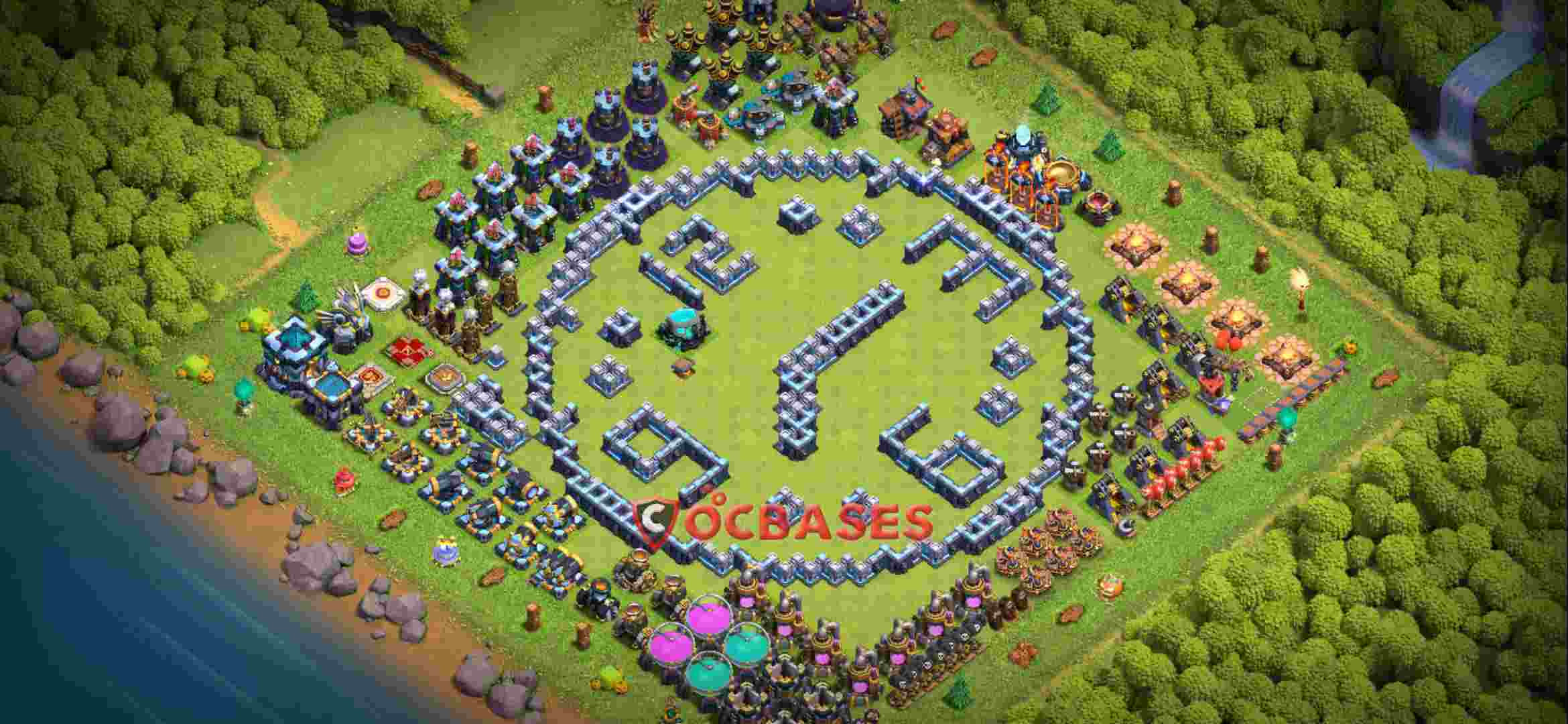 Town Hall 13 Base – Layout id: qb1sr base layout