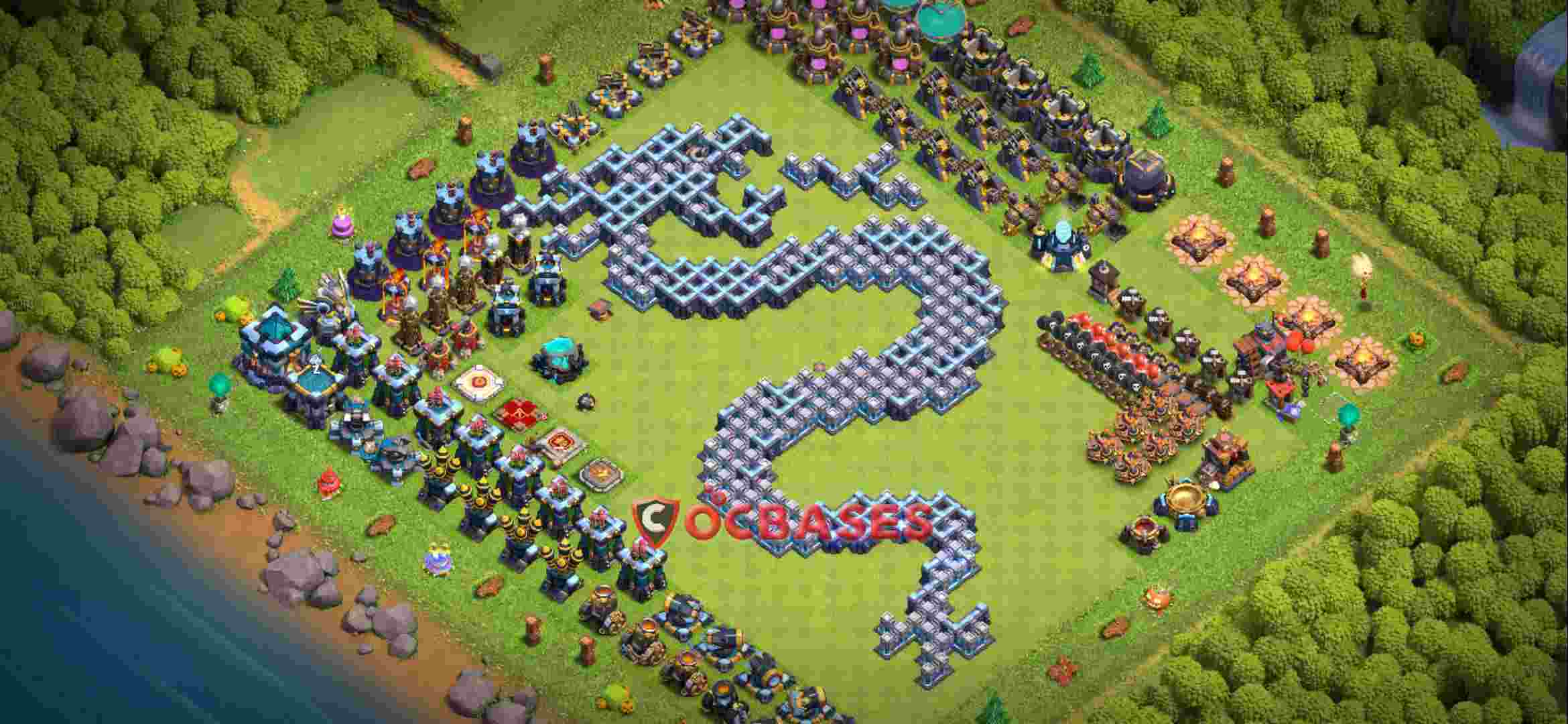 Town Hall 13 Base – Layout id: qa0w4 base layout