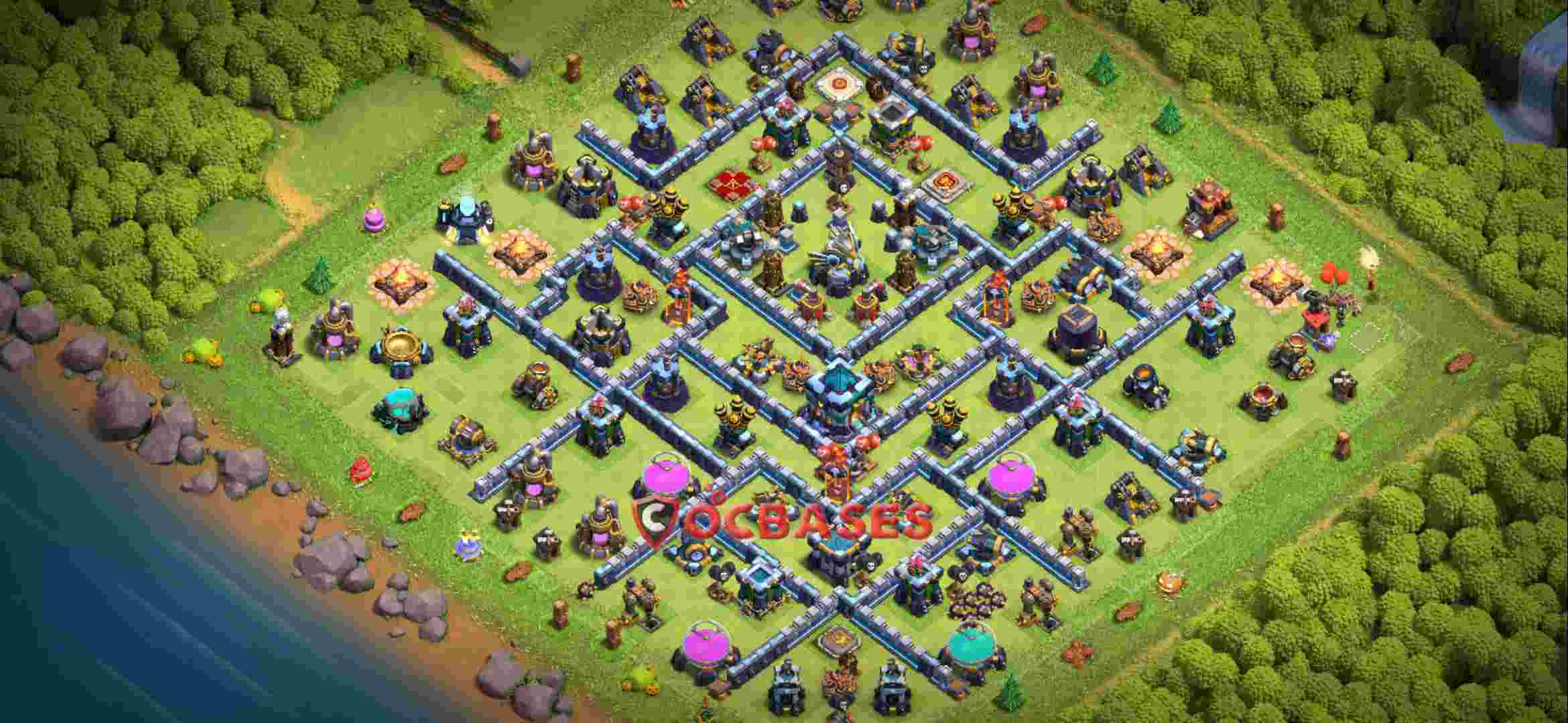 Town Hall 13 Base – Layout id: wdxoa base layout
