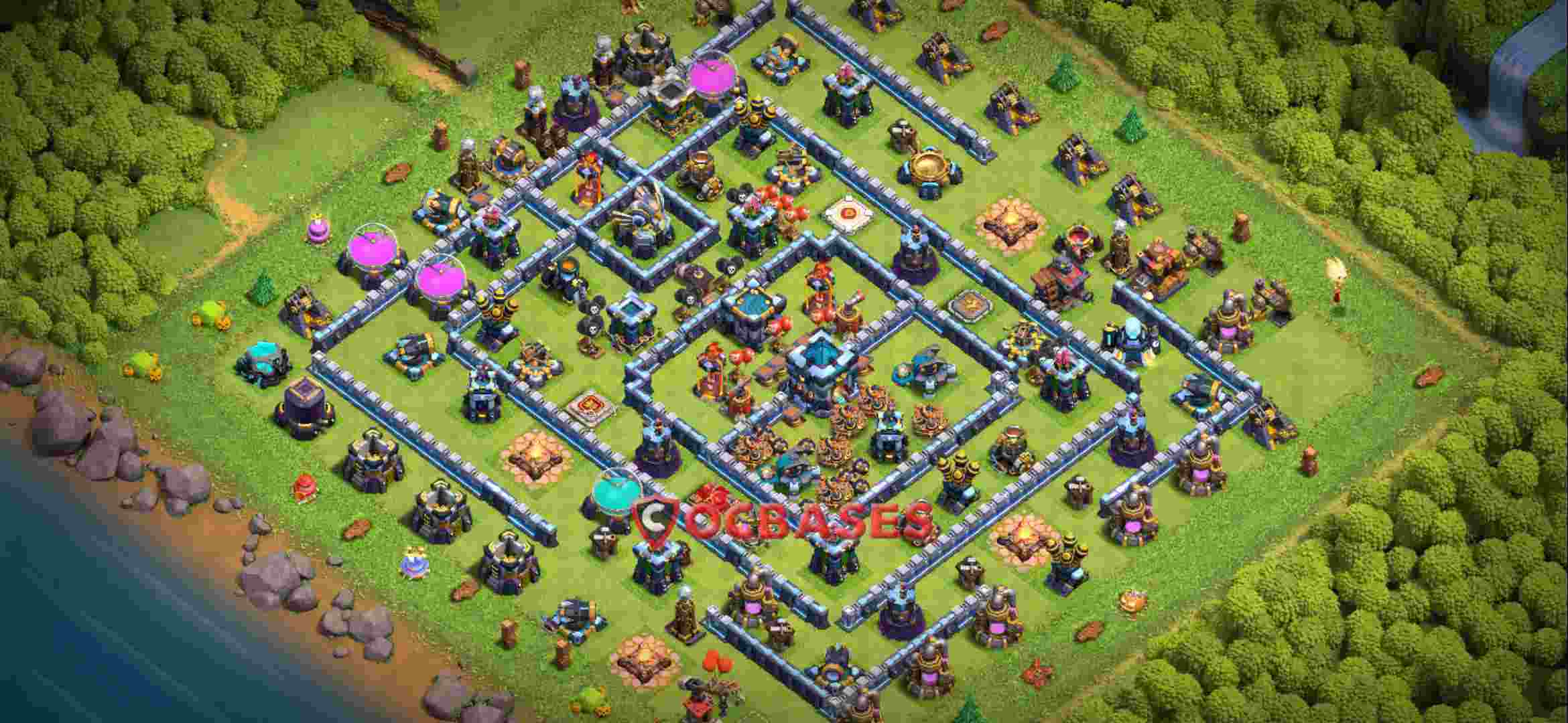 Town Hall 13 Base – Layout id: 6c85e base layout