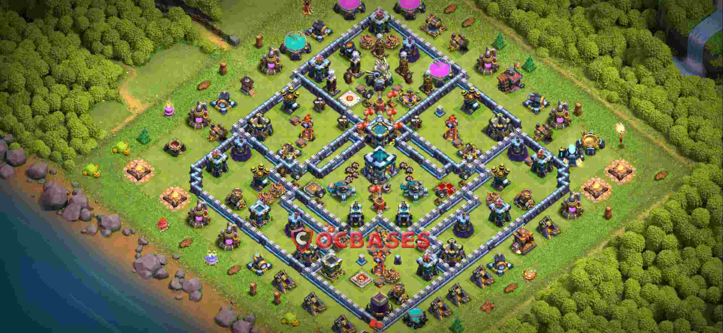 Town Hall 13 Base – Layout id: mzzfe base layout