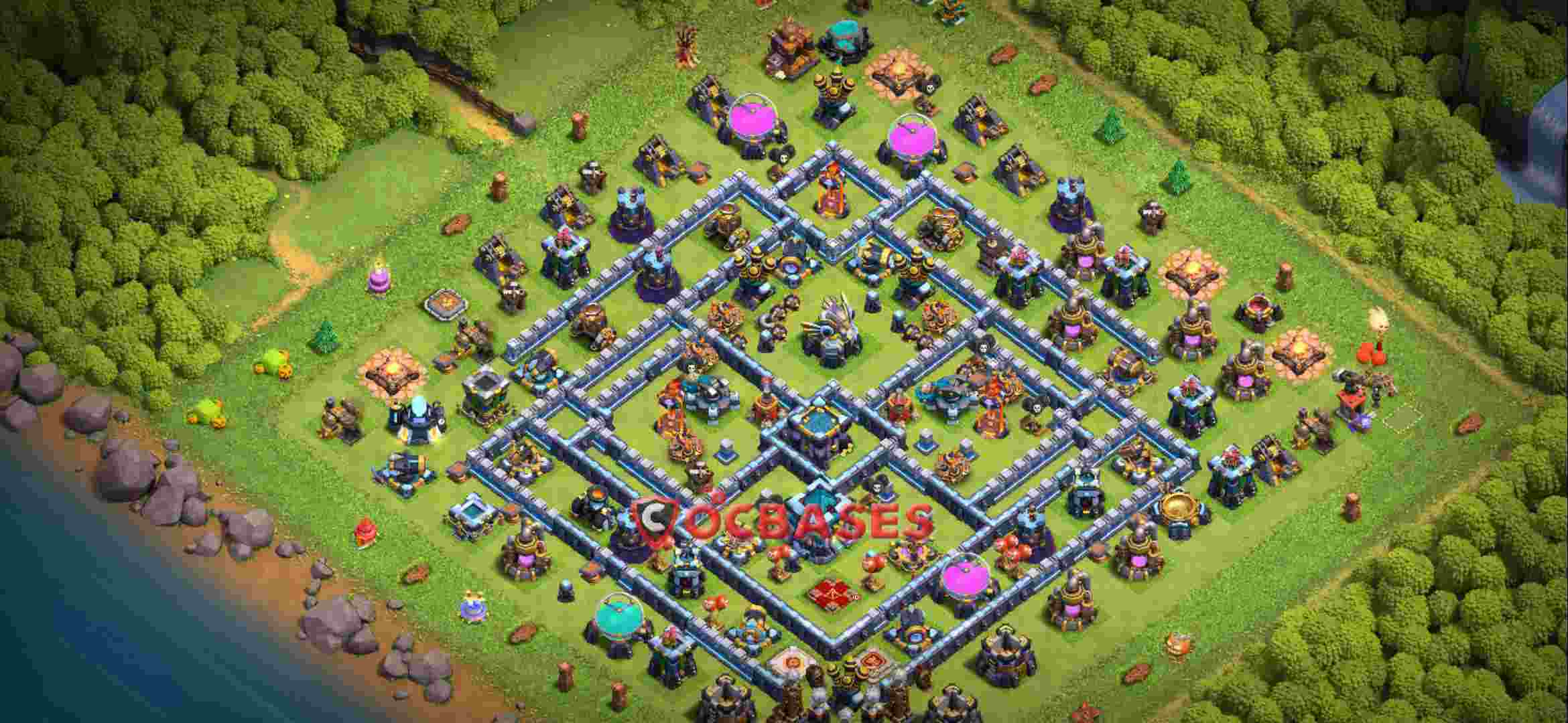 Town Hall 13 Base – Layout id: um35b base layout