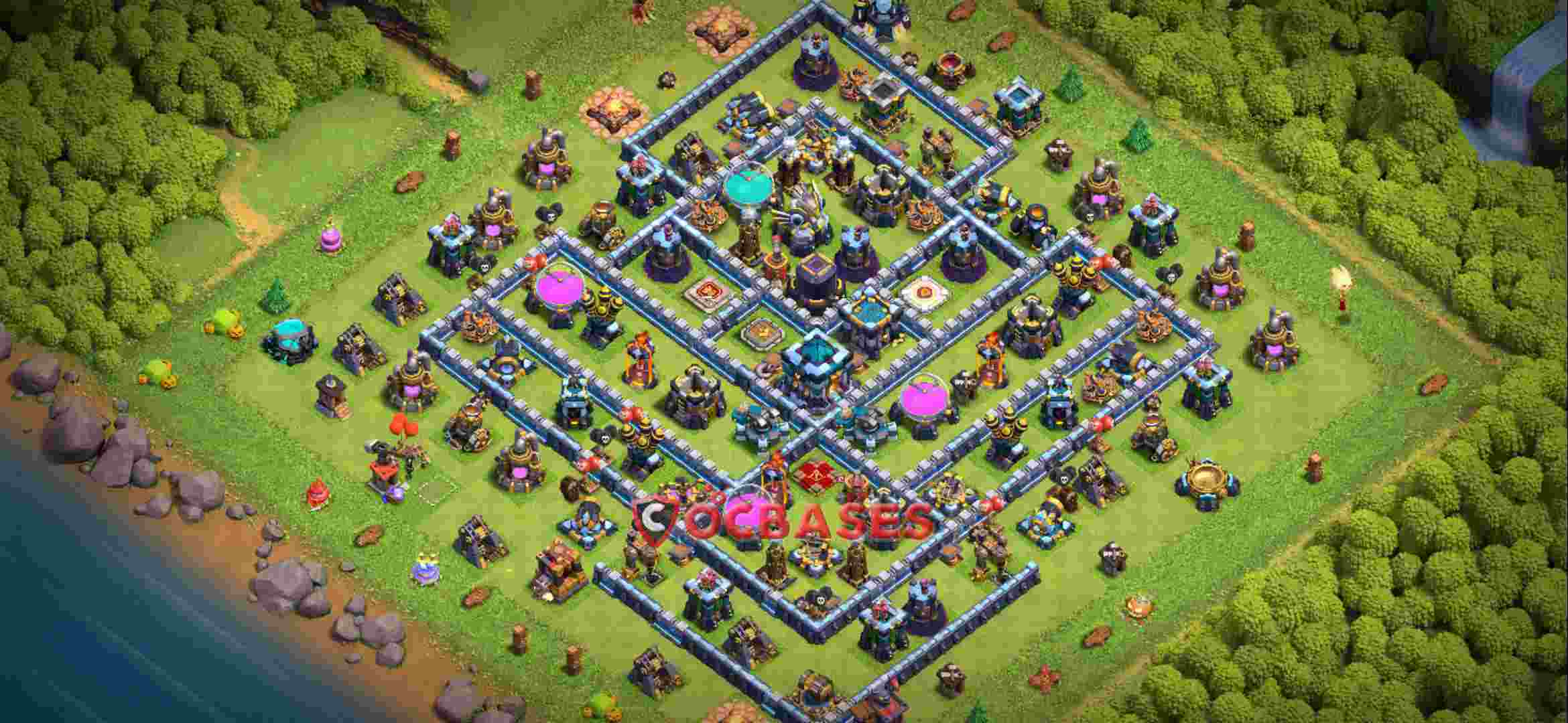 Town Hall 13 Base – Layout id: 3m2wx base layout