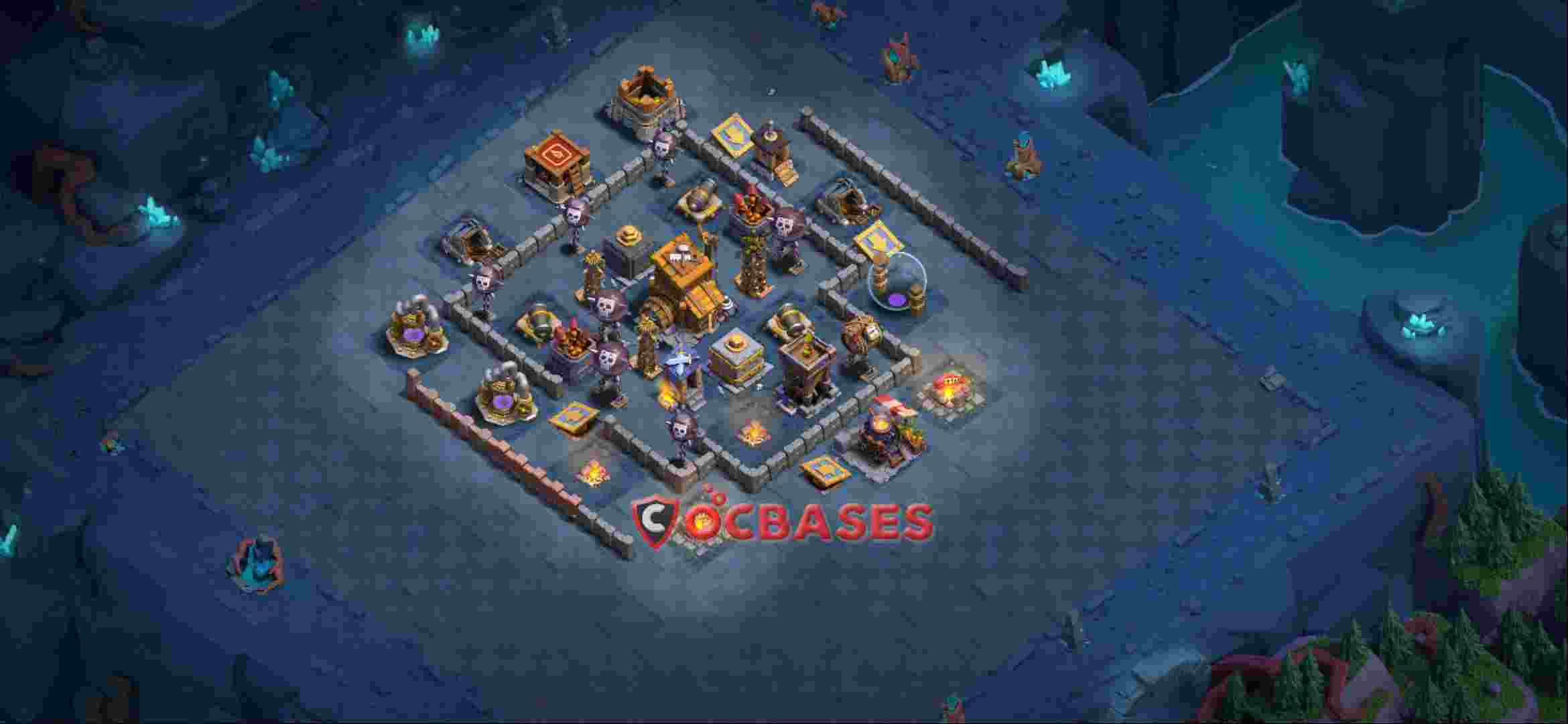 Builder Hall 9 Base -trophy – Layout id: xf97u base layout, image 2