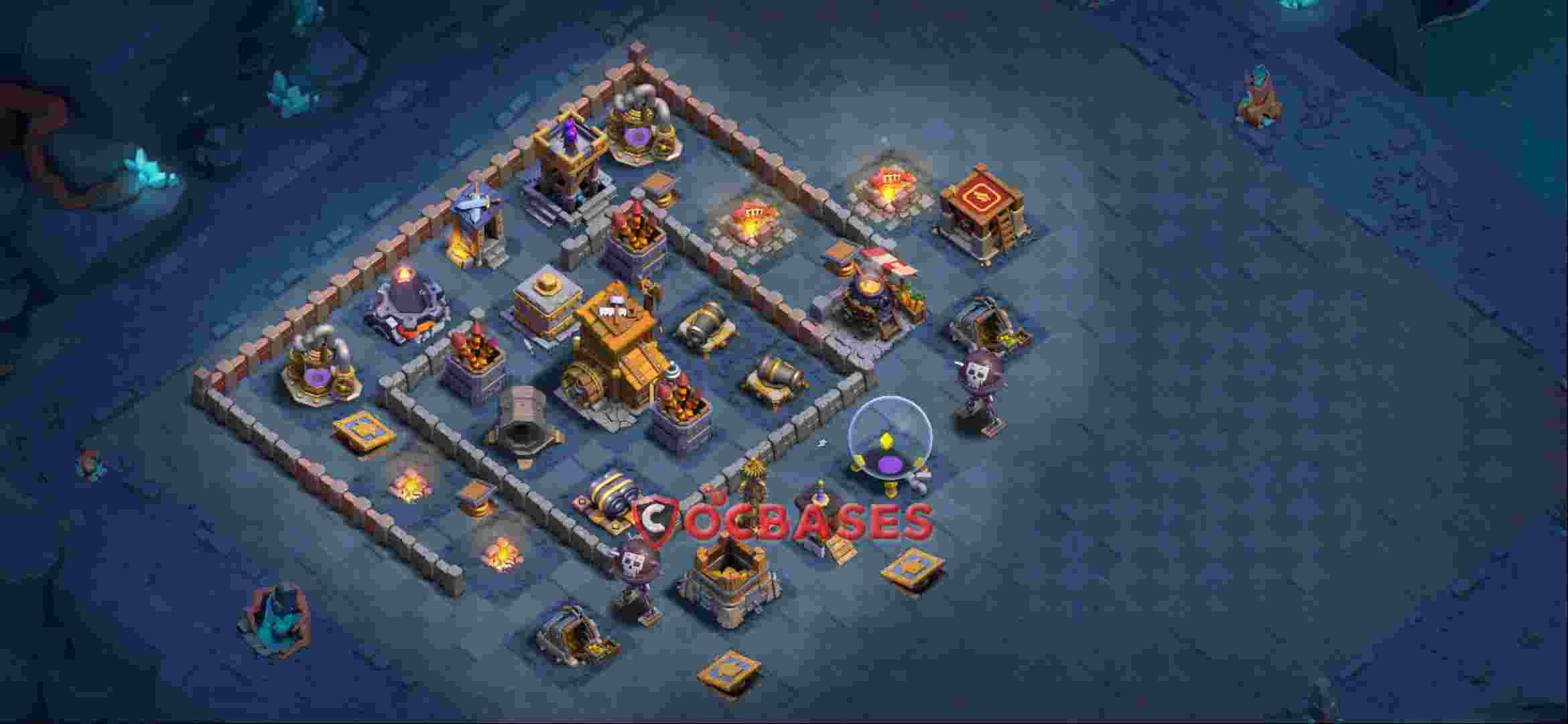 Builder Hall 9 Base -trophy – Layout id: 28y2o base layout, image 1