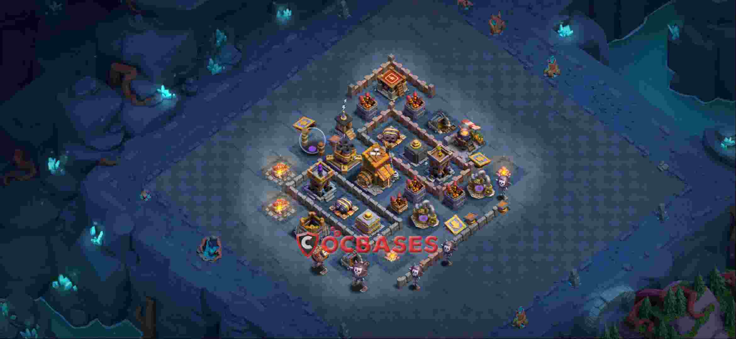 Builder Hall 9 Base -trophy – Layout id: t1alu base layout, image 2