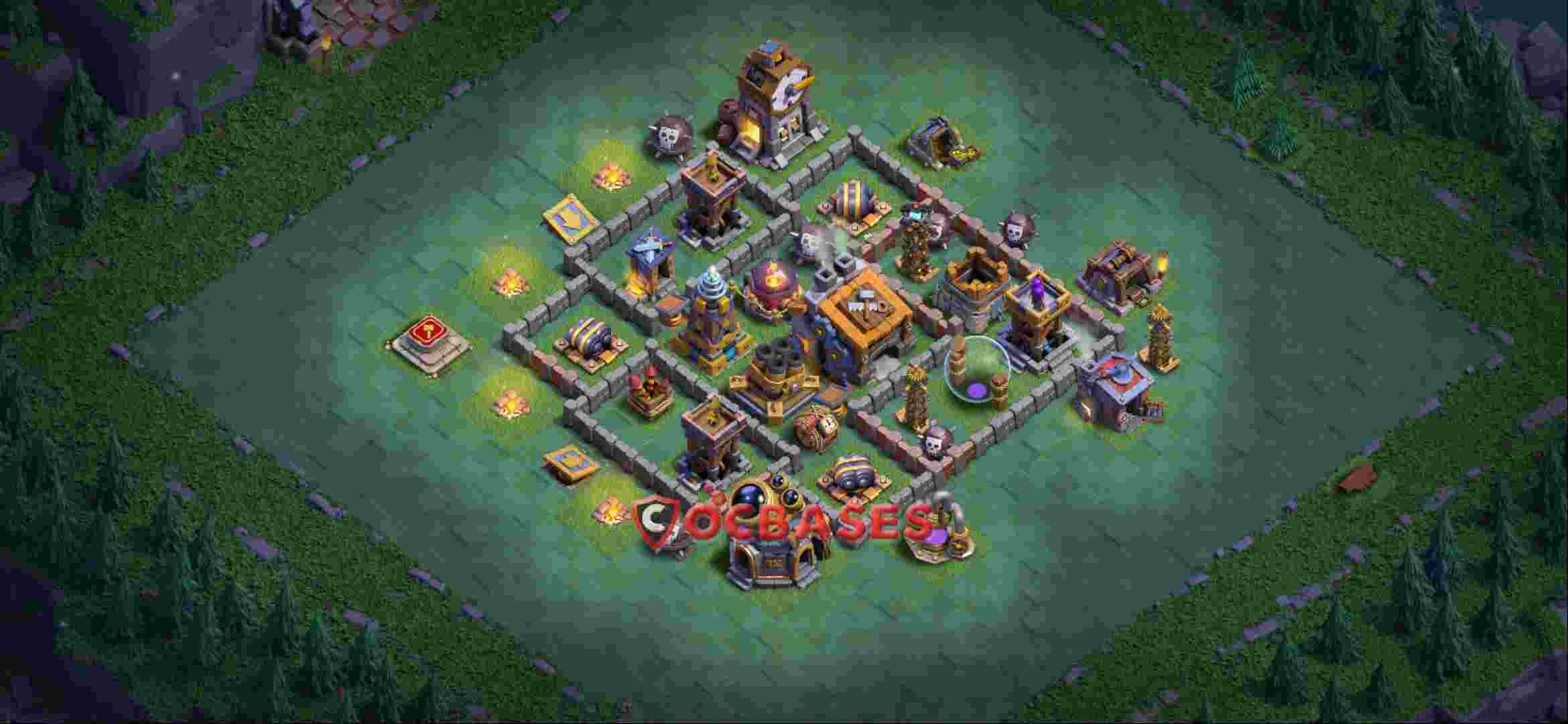 Builder Hall 9 Base -trophy – Layout id: dlh5i base layout, image 2