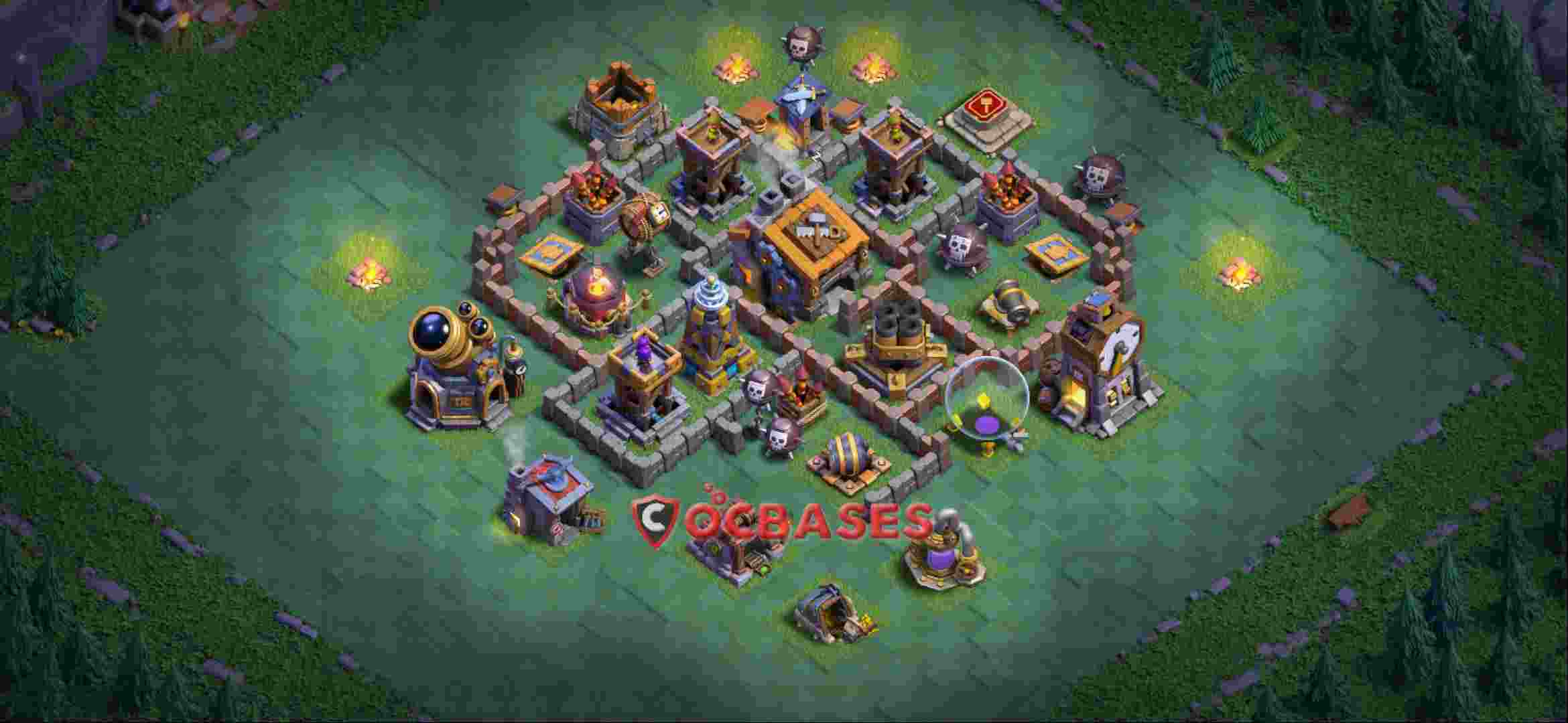 Builder Hall 9 Base -trophy – Layout id: 6vvs8 base layout, image 1