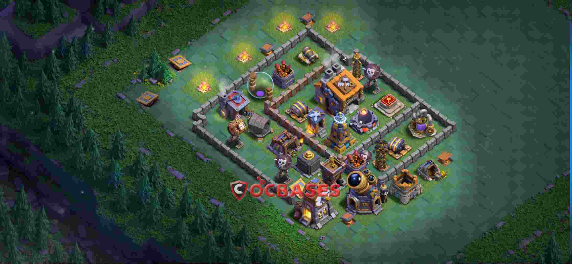 Builder Hall 9 Base -trophy – Layout id: 9jngj base layout, image 1