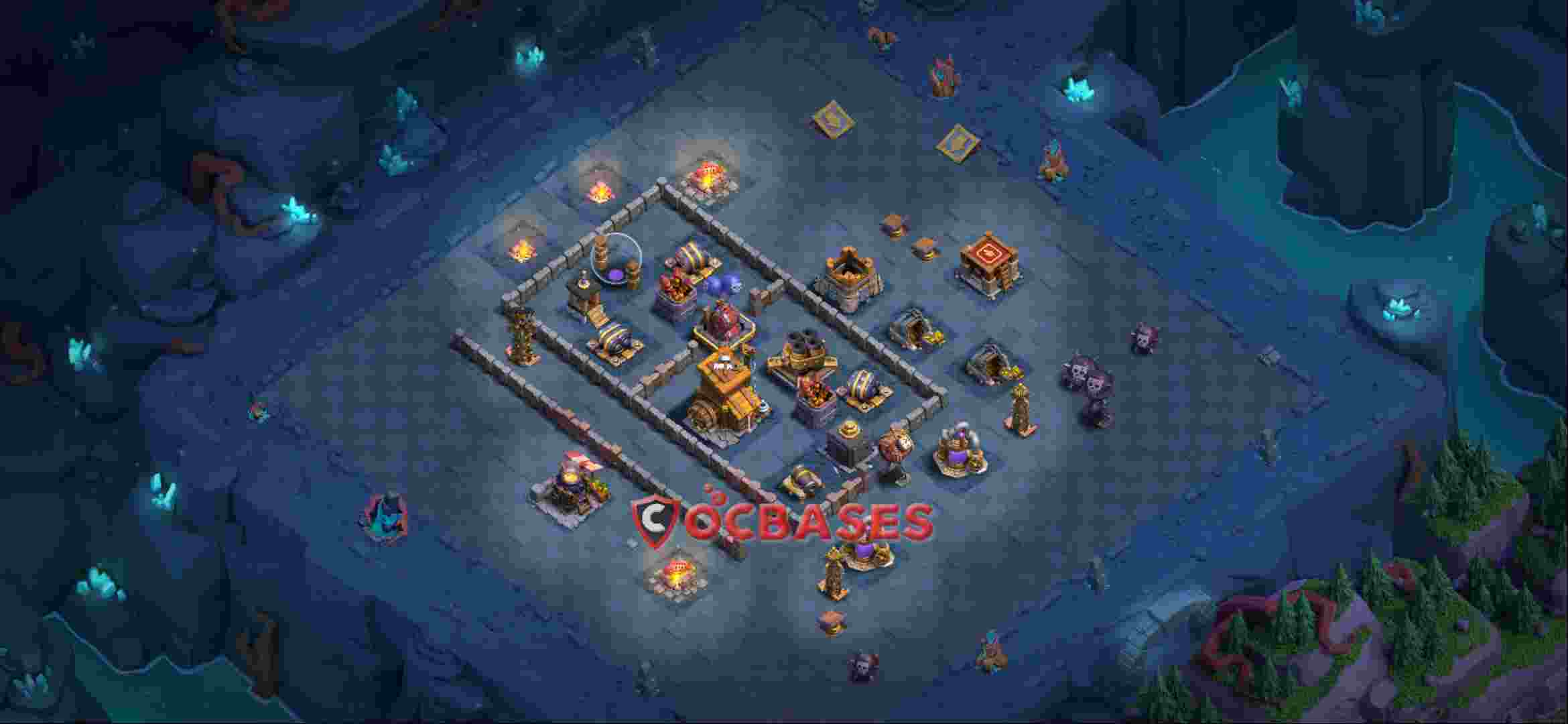 Builder Hall 9 Base -trophy – Layout id: ybnqr base layout, image 1