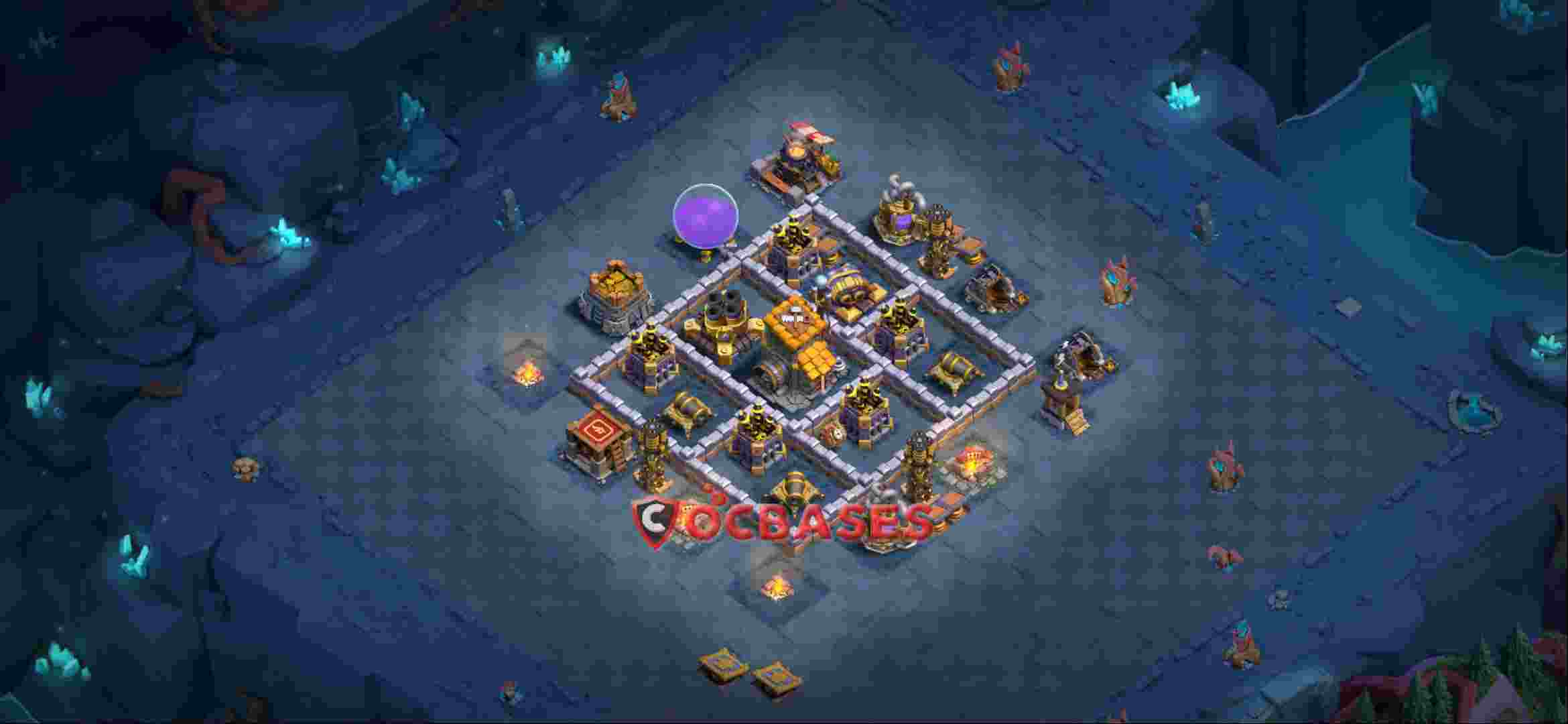 Builder Hall 10 Base -trophy – Layout id: 55fzv base layout, image 1