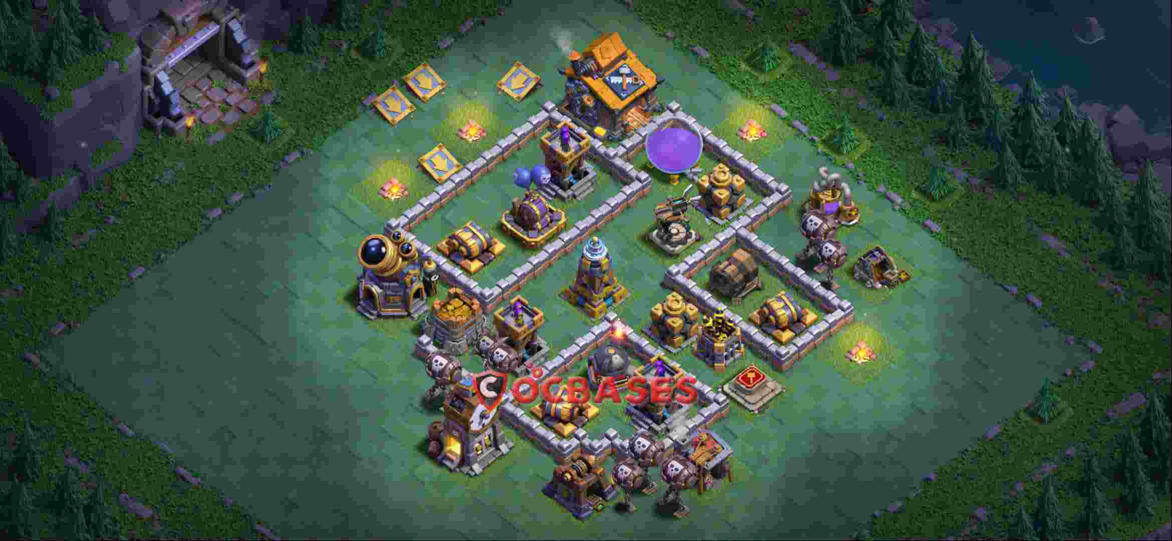 Builder Hall 10 Base -trophy – Layout id: 6xcjj base layout, image 1