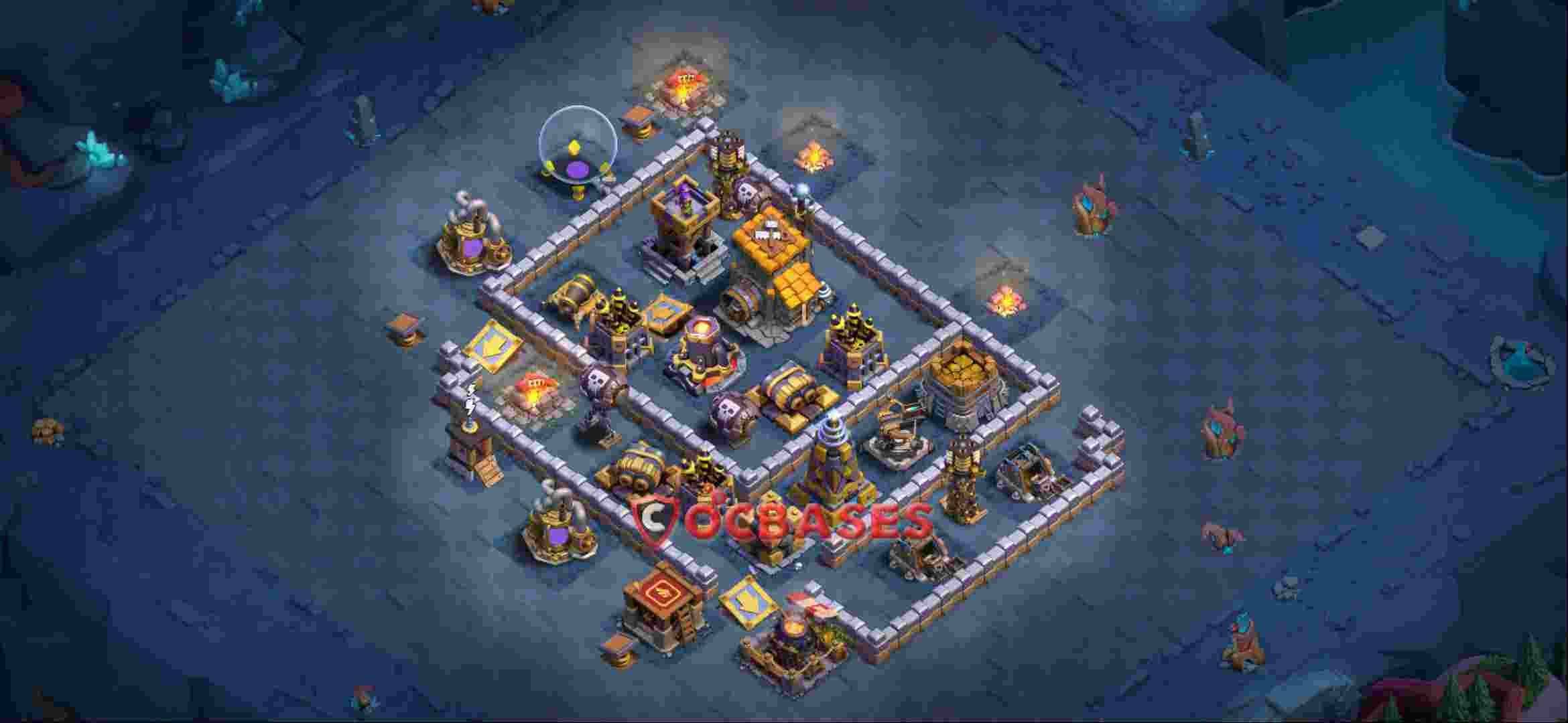 Builder Hall 10 Base -trophy – Layout id: gqpop base layout, image 2