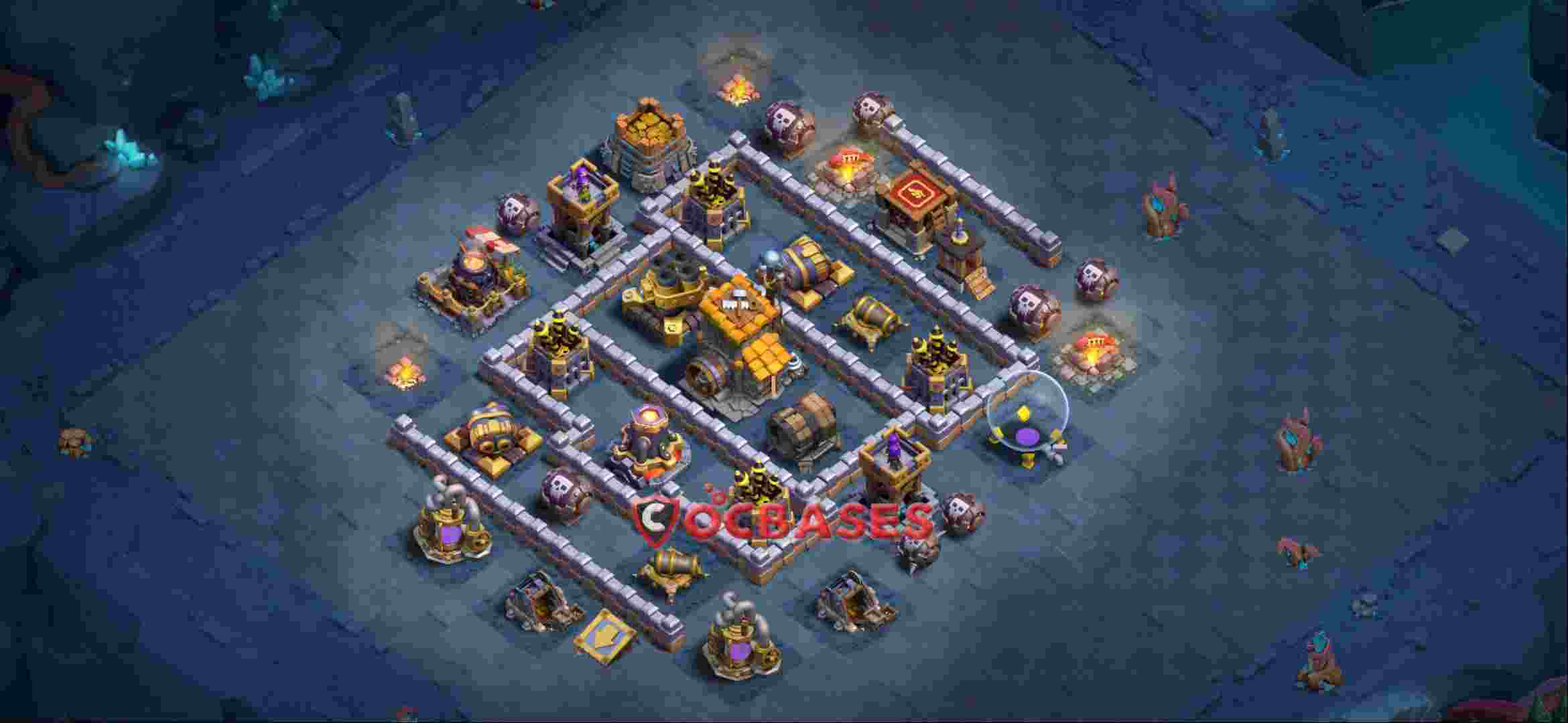 Builder Hall 10 Base -trophy – Layout id: jz0s8 base layout, image 1