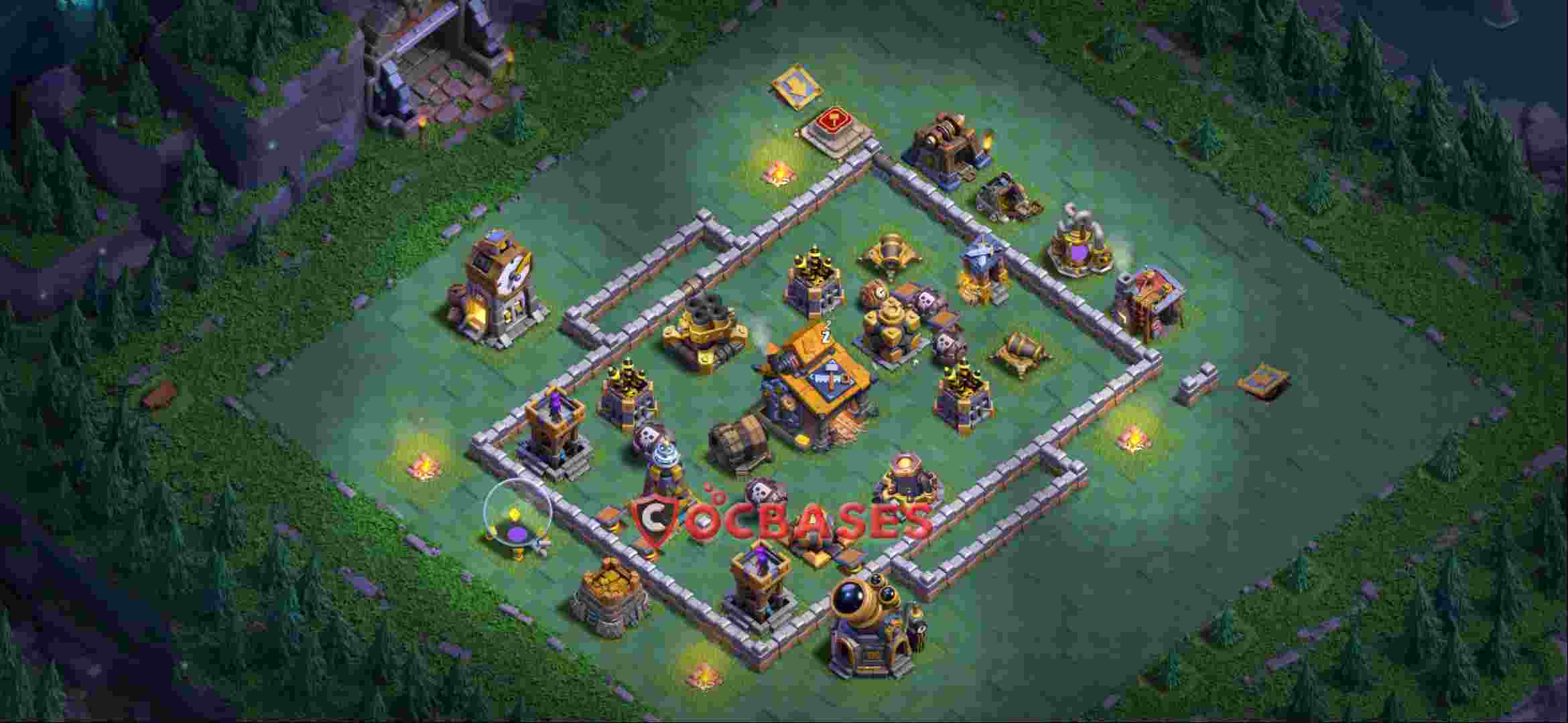 Builder Hall 10 Base -trophy – Layout id: wkdxf base layout, image 1