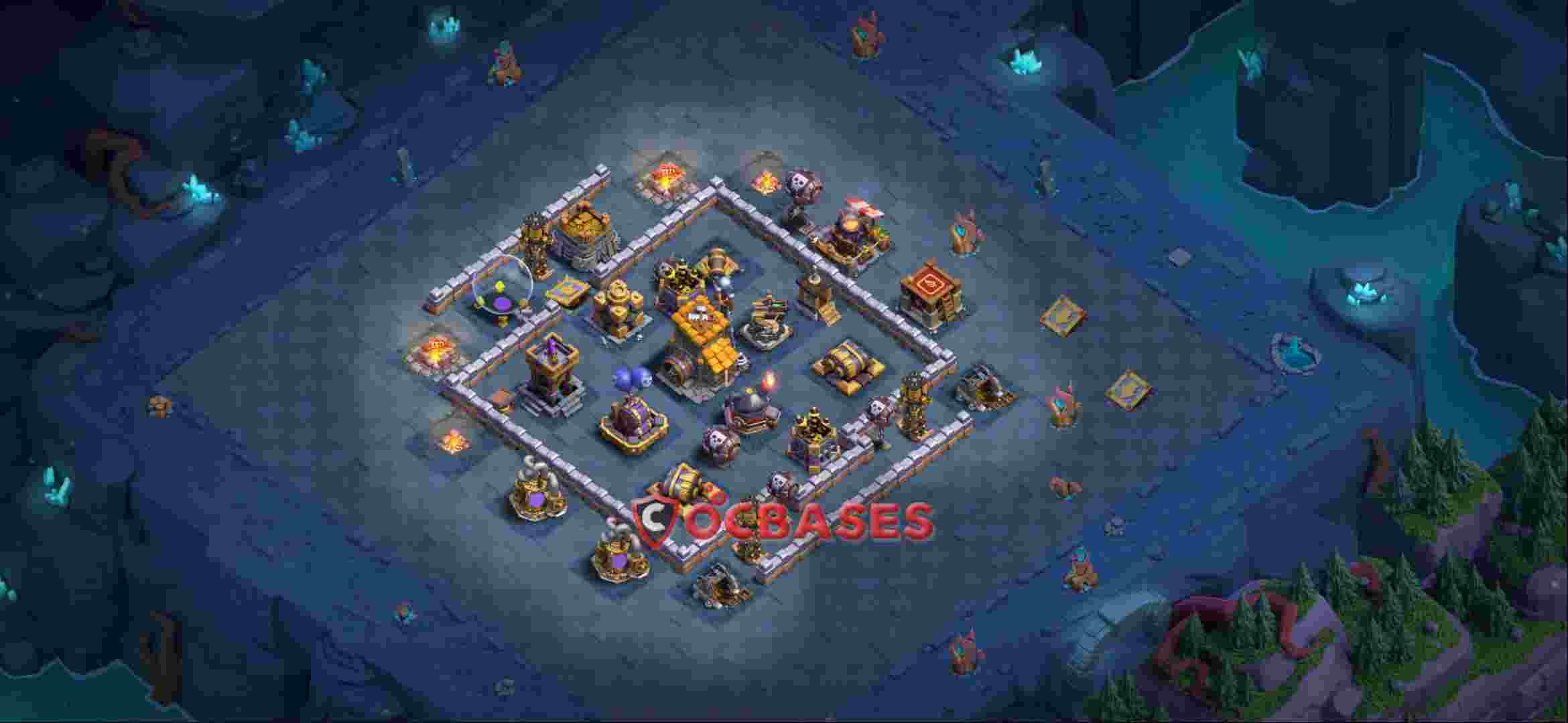 Builder Hall 10 Base -trophy – Layout id: wkdxf base layout, image 2