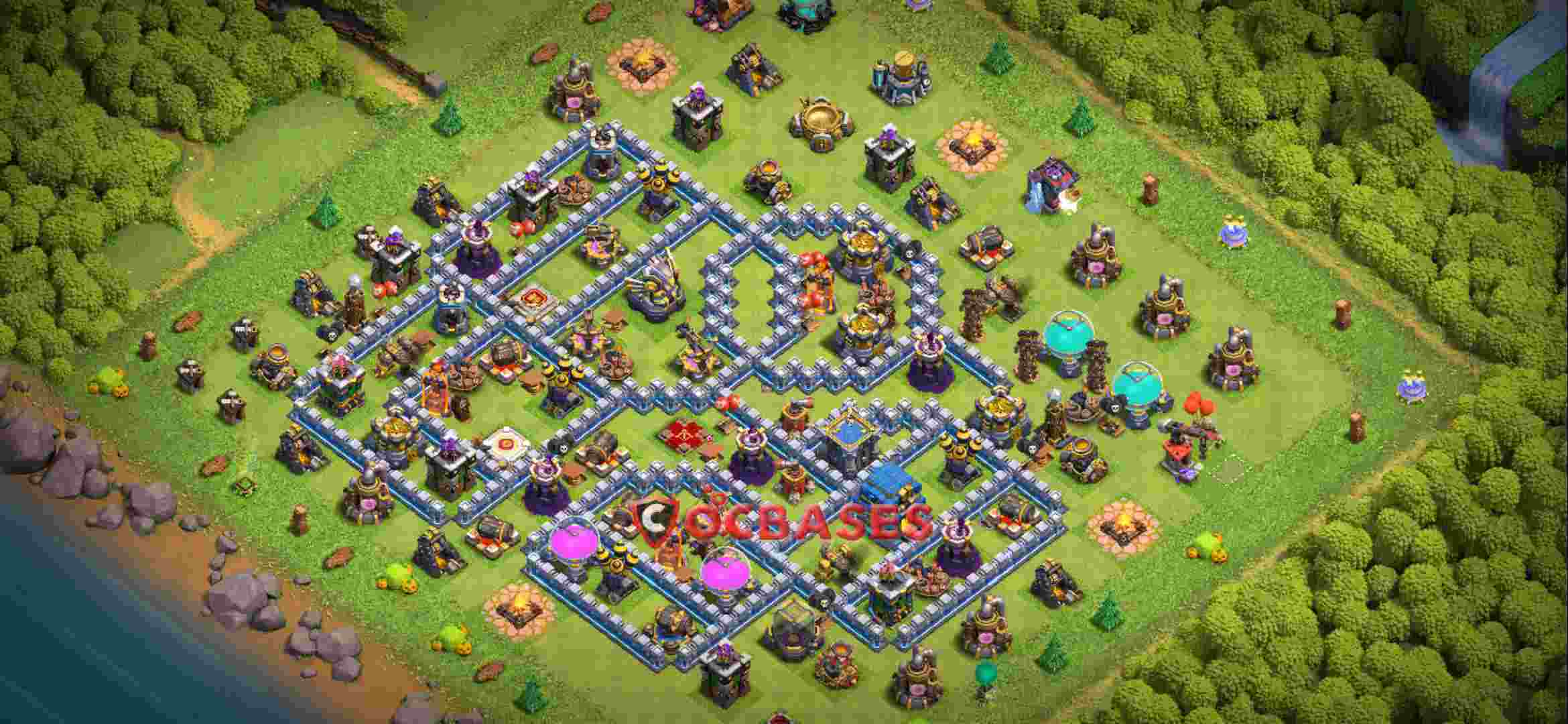 Town Hall 12 Base – Layout id: xzeey base layout