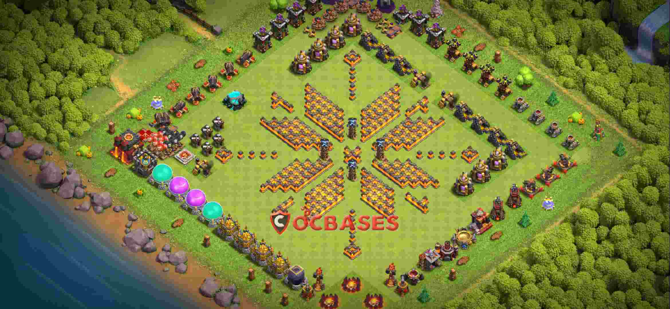 Town Hall 10 Base – Layout id: 5ifrh base layout