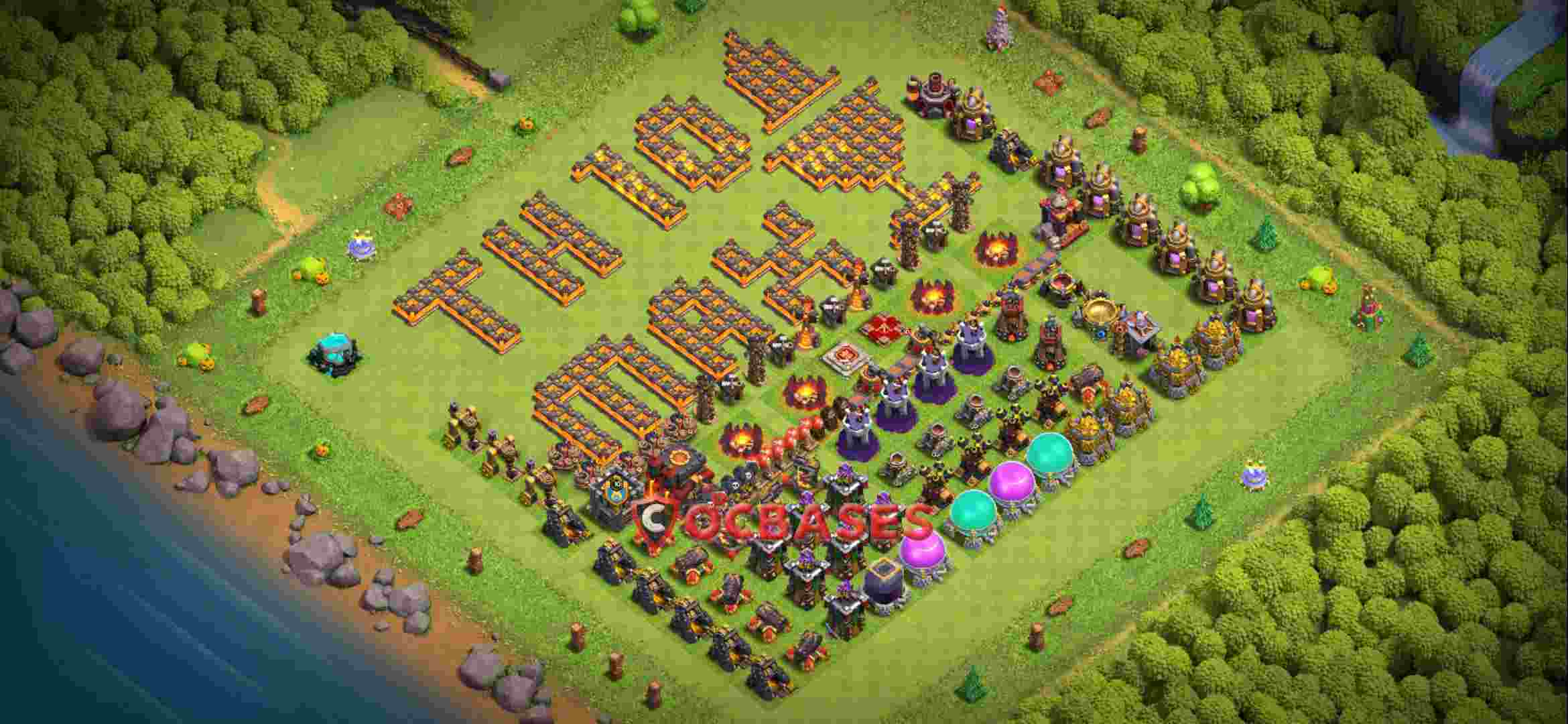 Town Hall 10 Base – Layout id: 6vom7 base layout