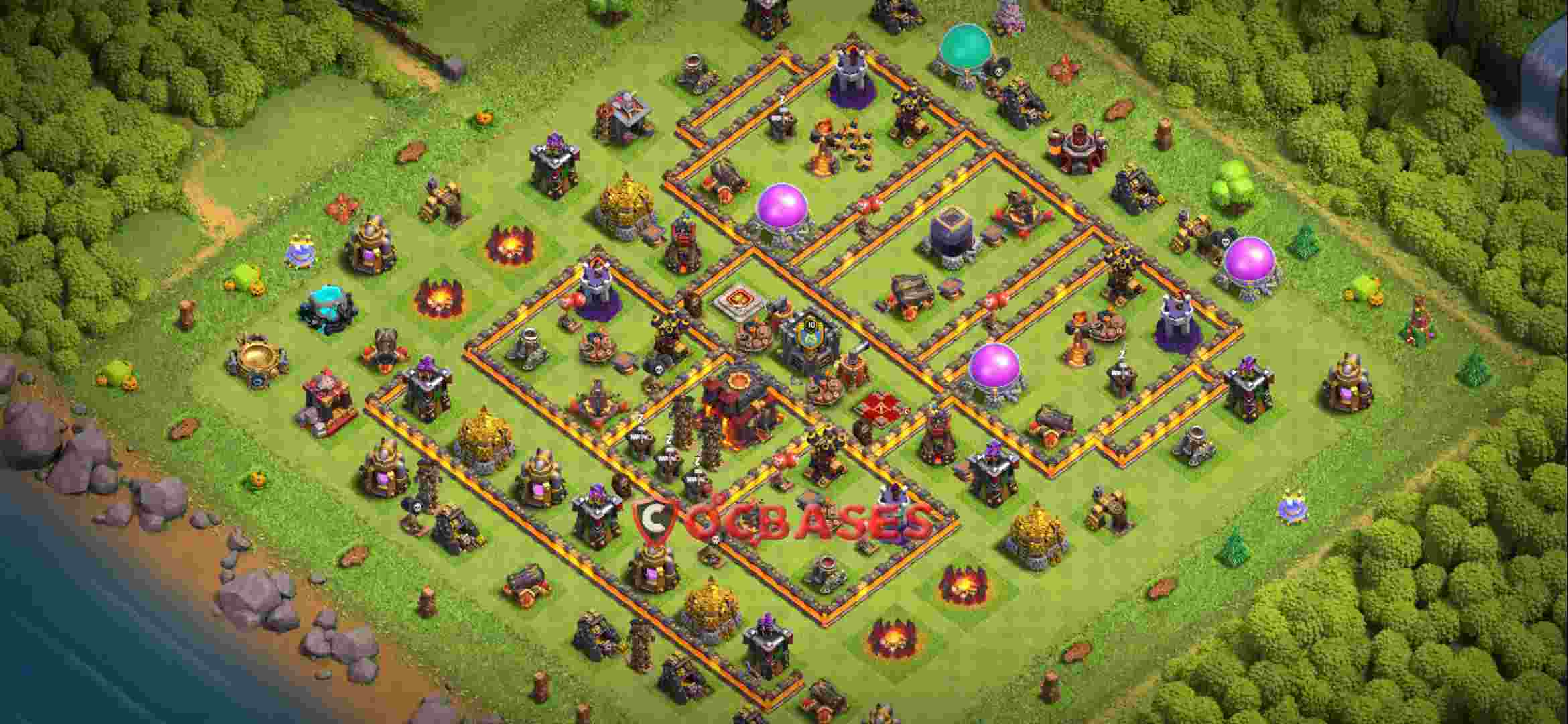 Town Hall 10 Base – Layout id: 14ohe base layout