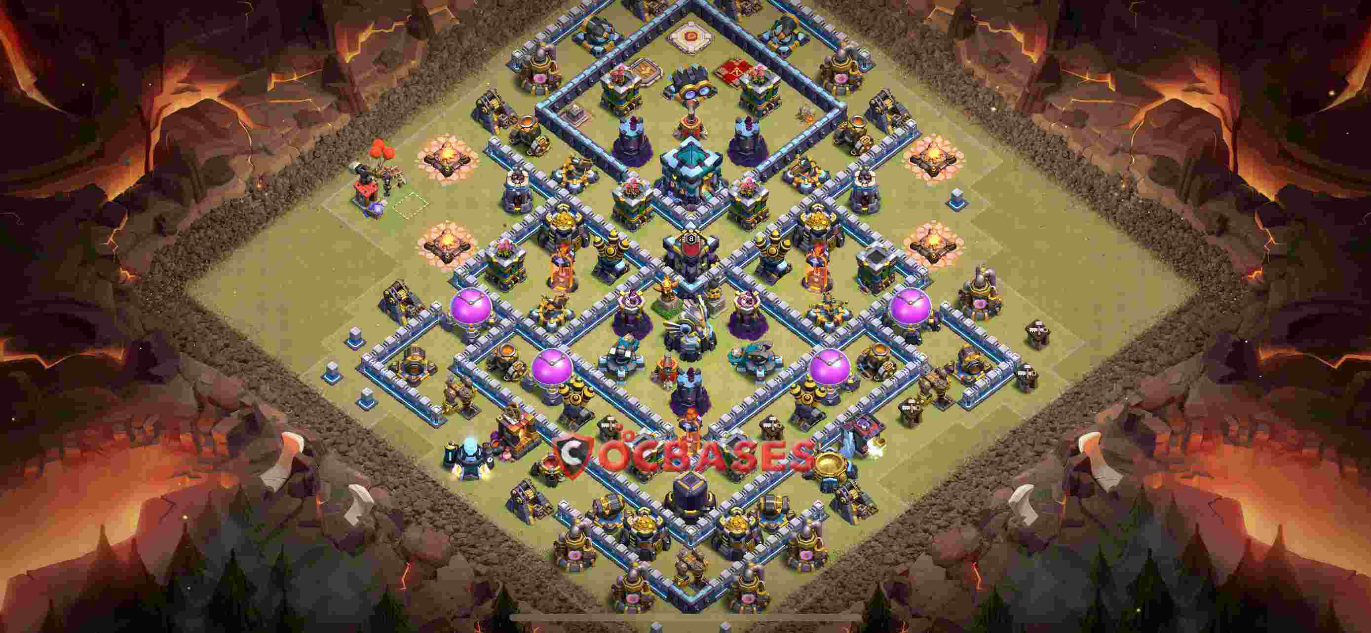 Town Hall 13 Base -hybrid – Layout id: 3uwmo base layout