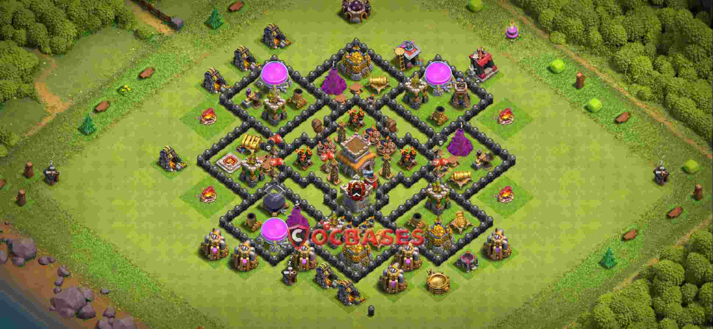 Town Hall 8 Base – Layout id: hs32x base layout
