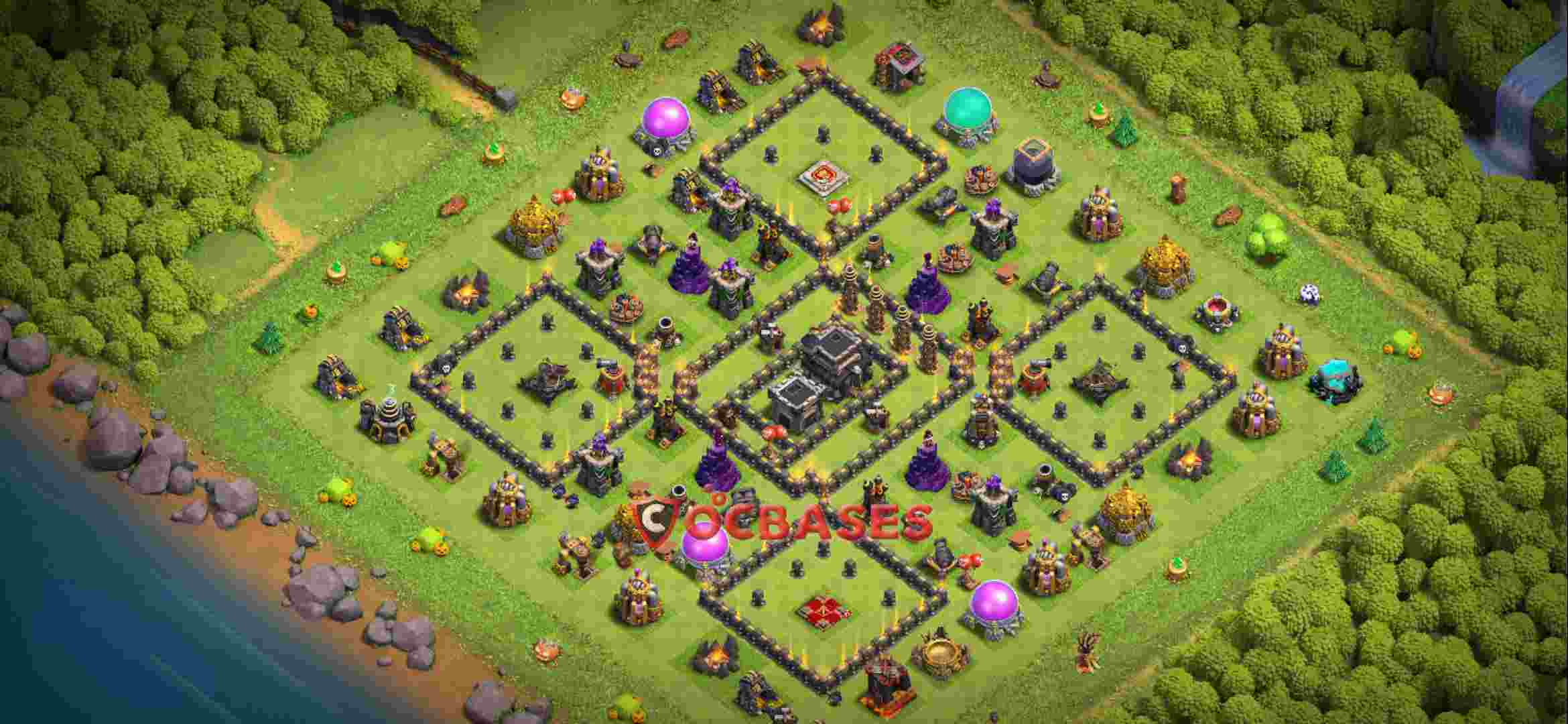 Town Hall 9 Base – Layout id: 3ra75 base layout