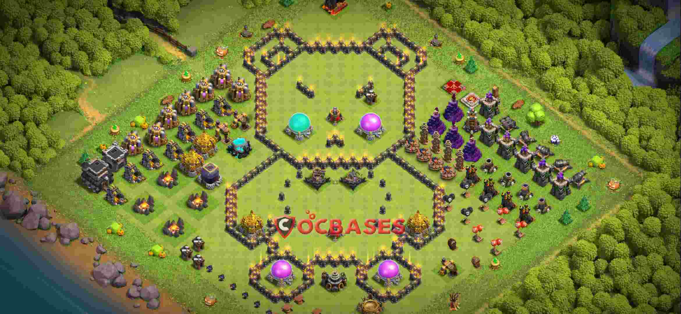 Town Hall 9 Base – Layout id: fu8af base layout