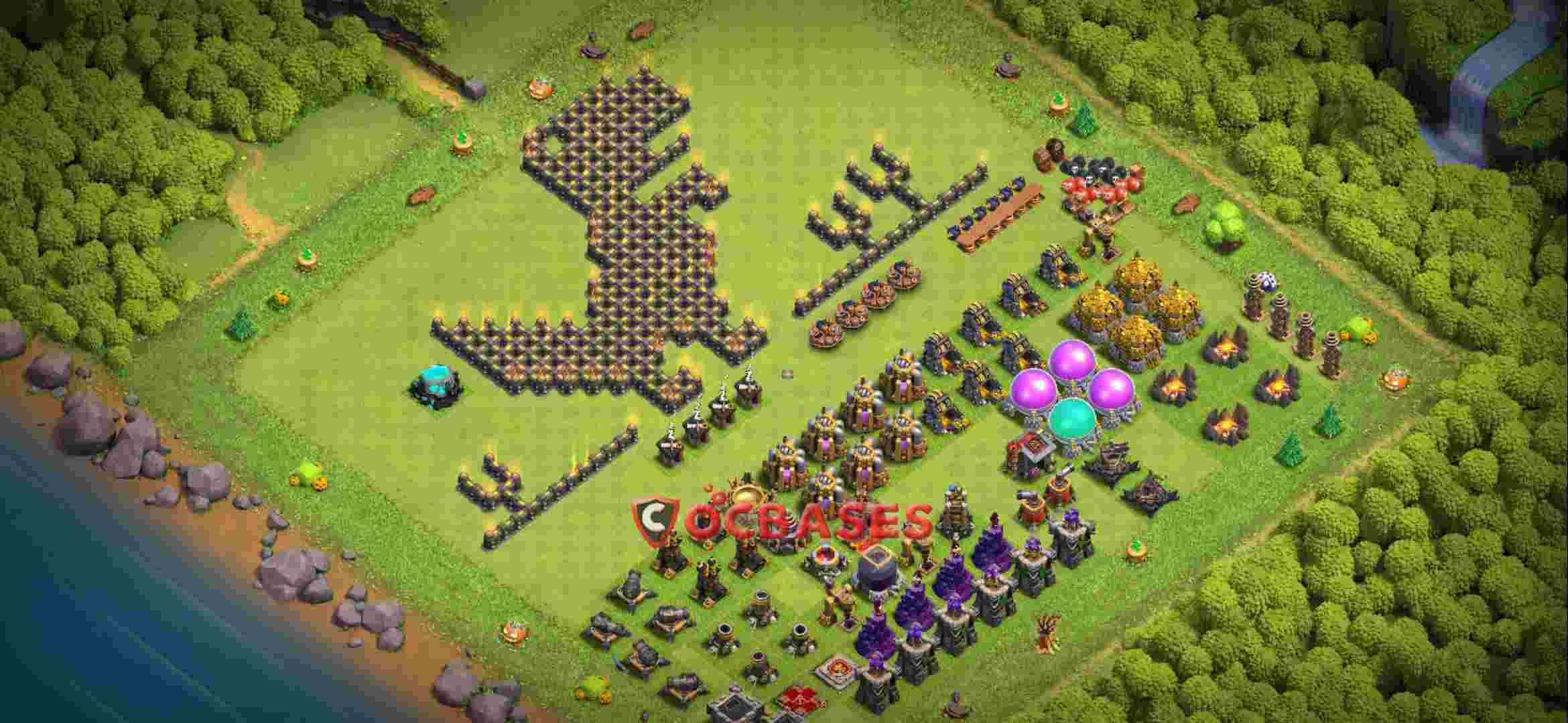 Town Hall 9 Base – Layout id: 0d1p1 base layout