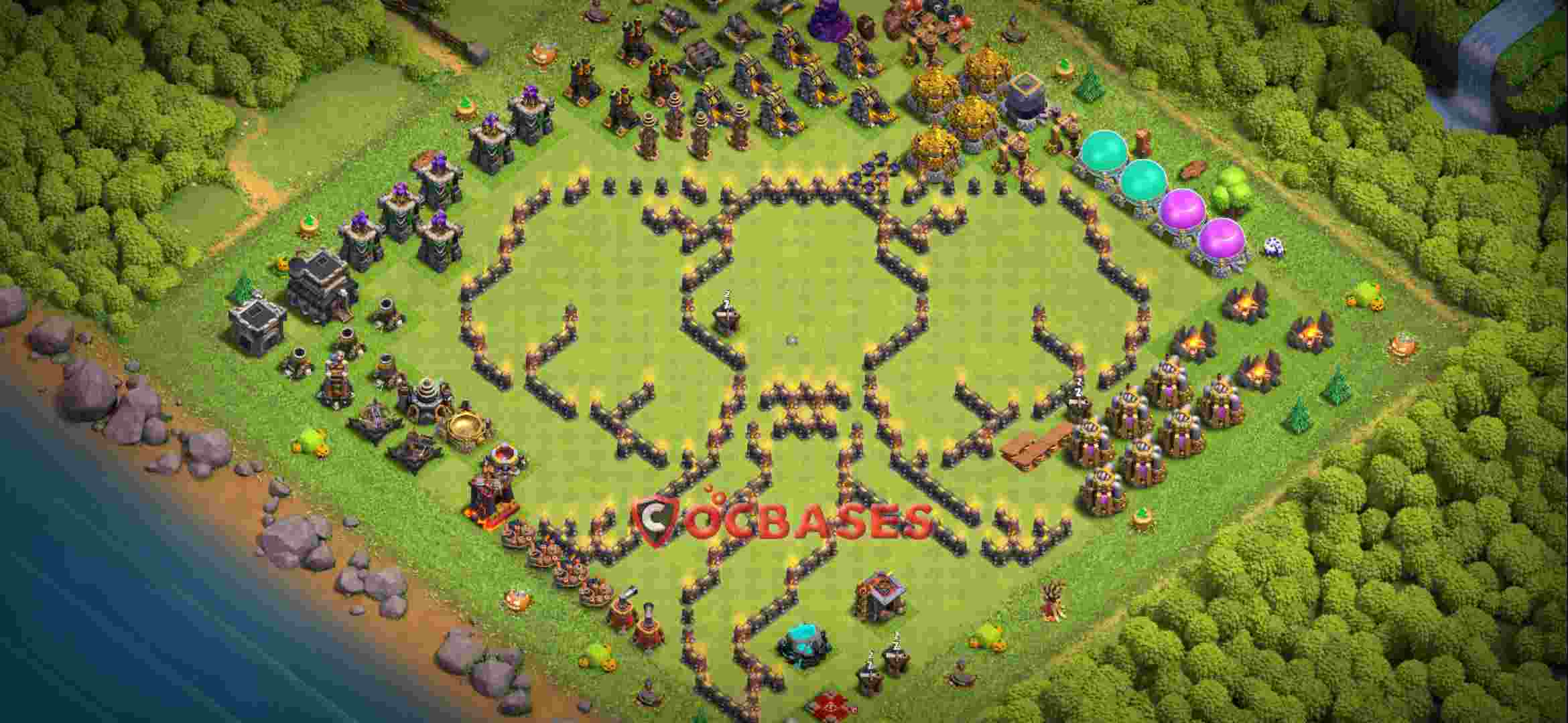 Town Hall 9 Base – Layout id: j27nv base layout