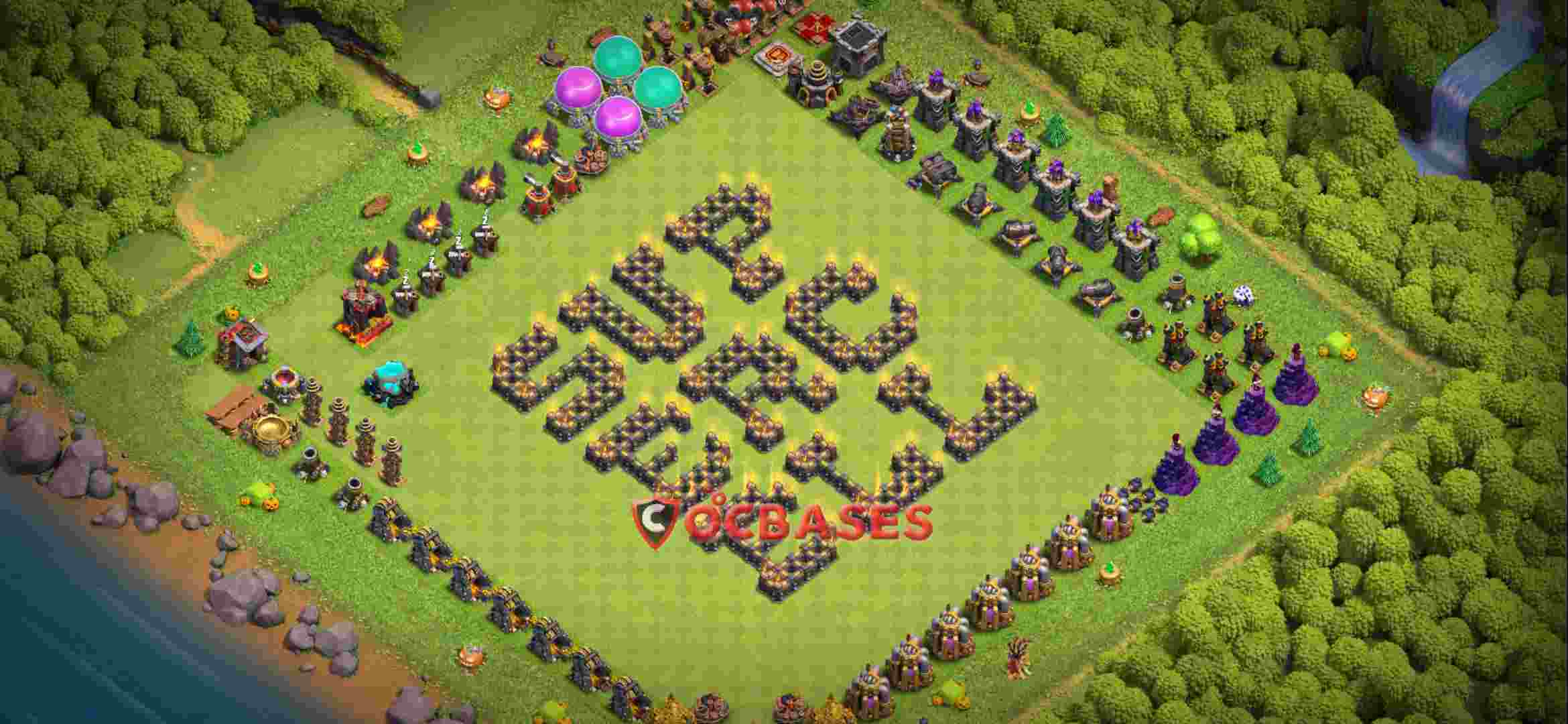 Town Hall 9 Base – Layout id: cy18q base layout