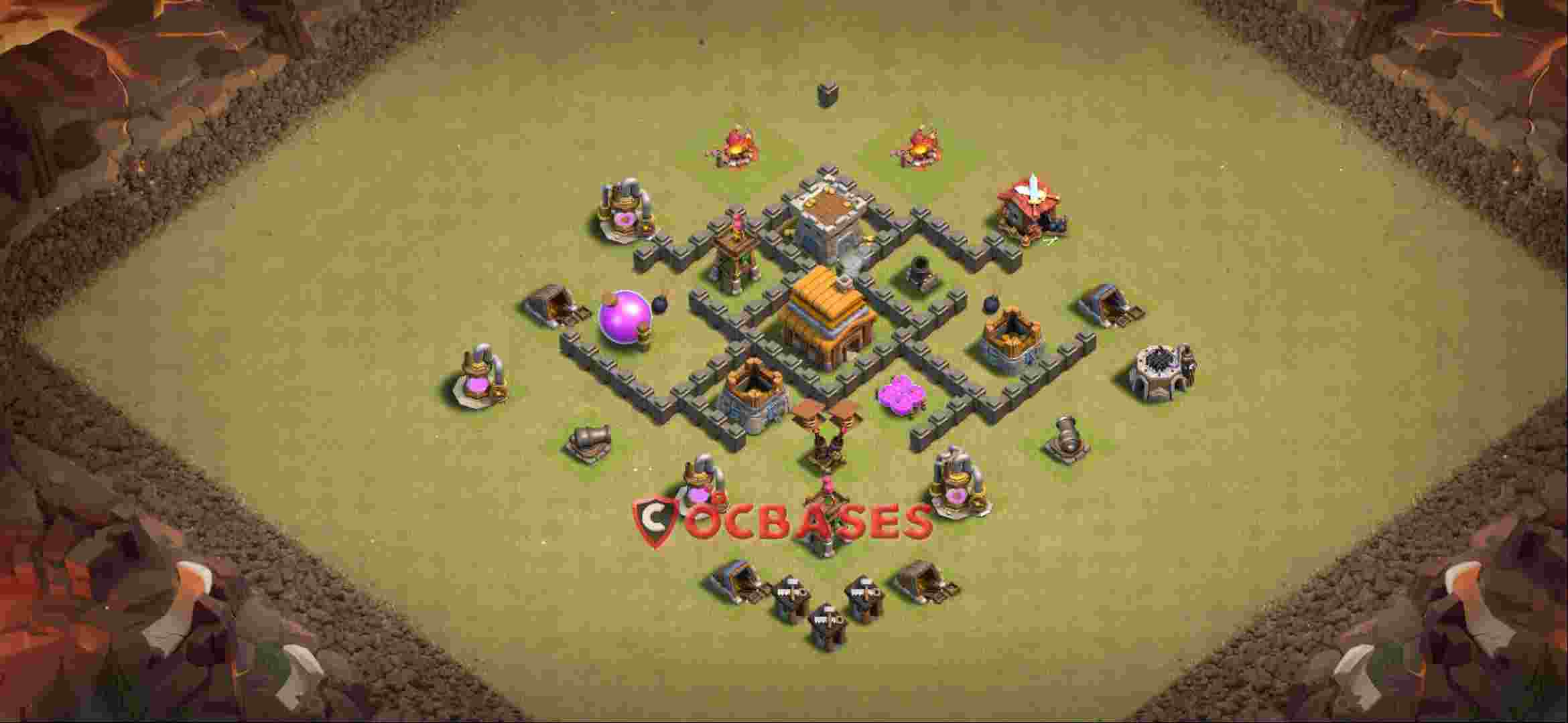 Town Hall 4 Base -war – Layout id: v2hsa base layout
