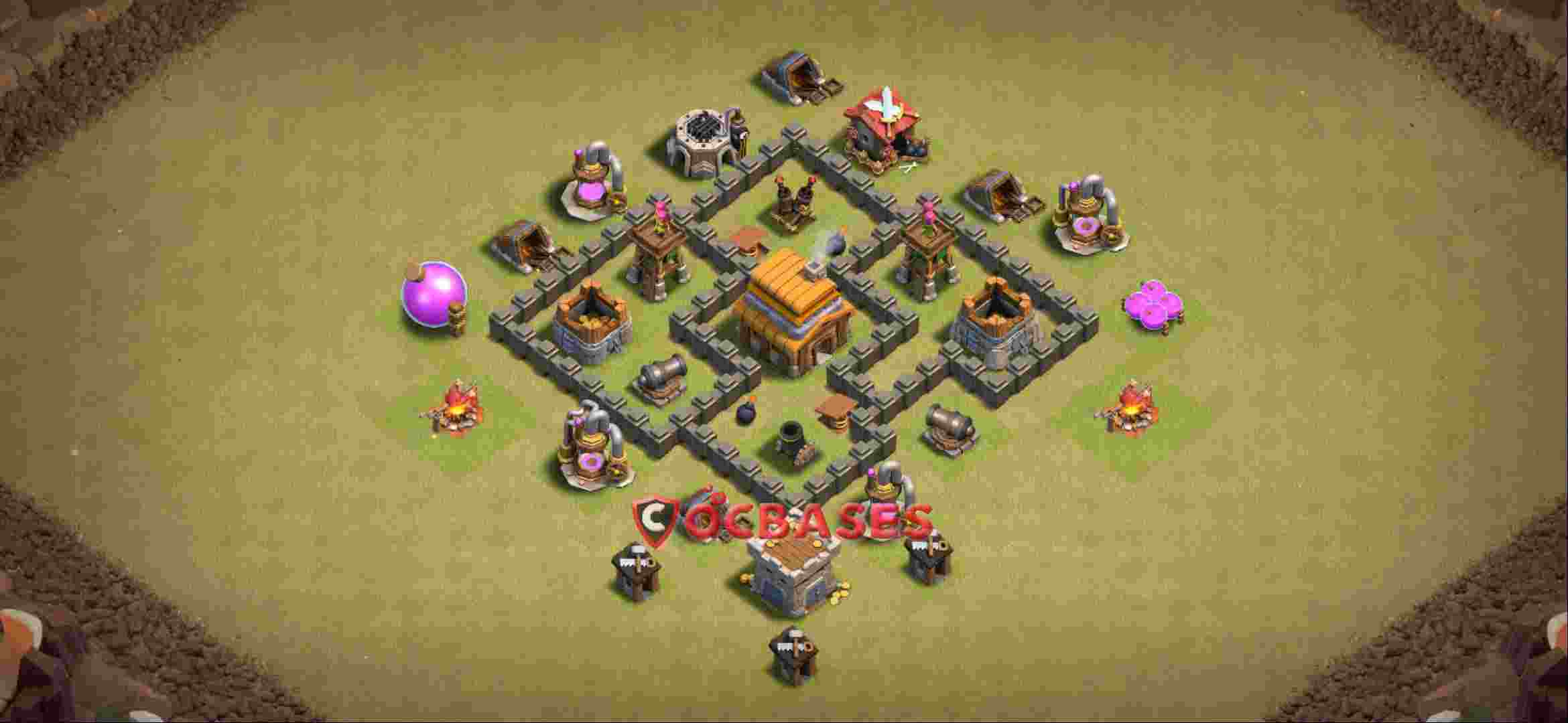 Town Hall 4 Base -war – Layout id: 2lopd base layout