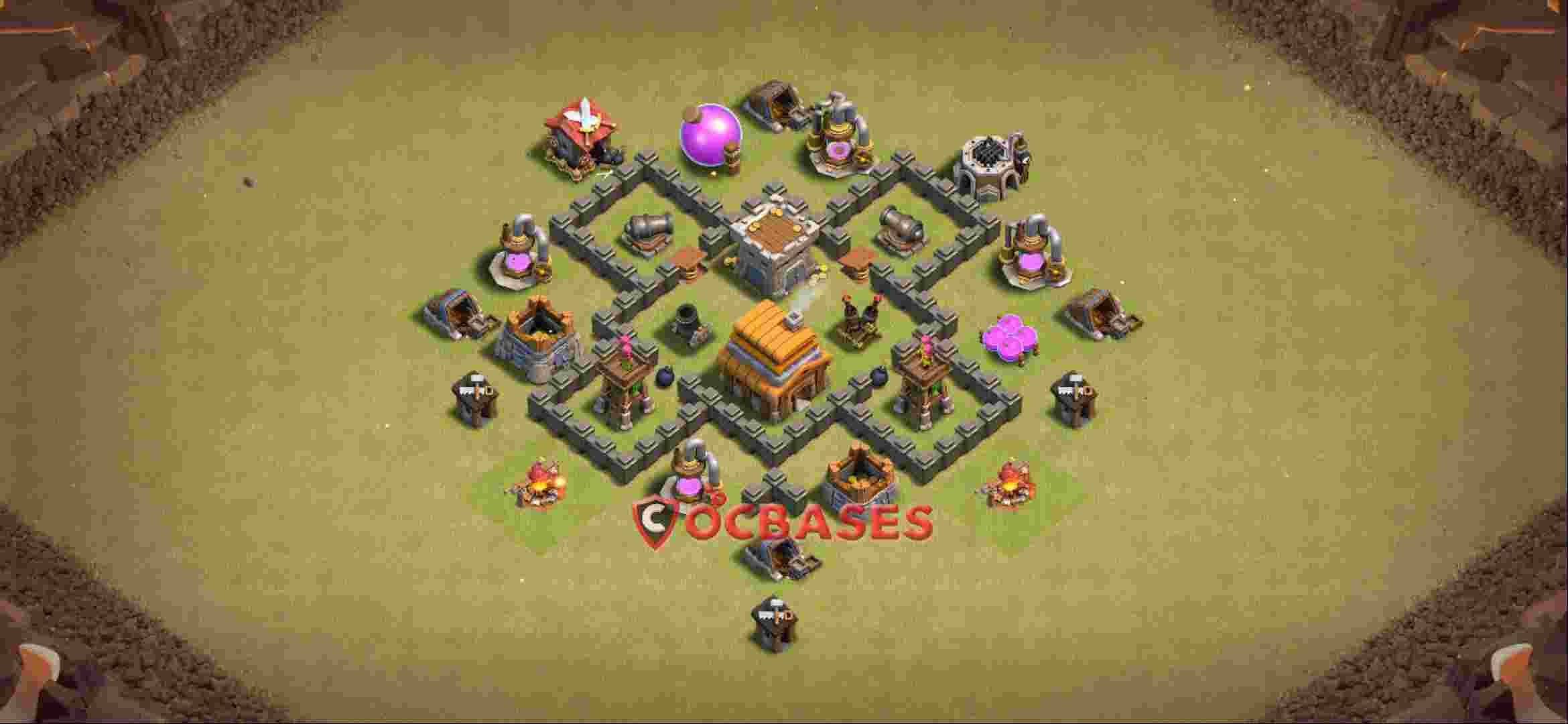 Town Hall 4 Base -war – Layout id: qcy4x base layout