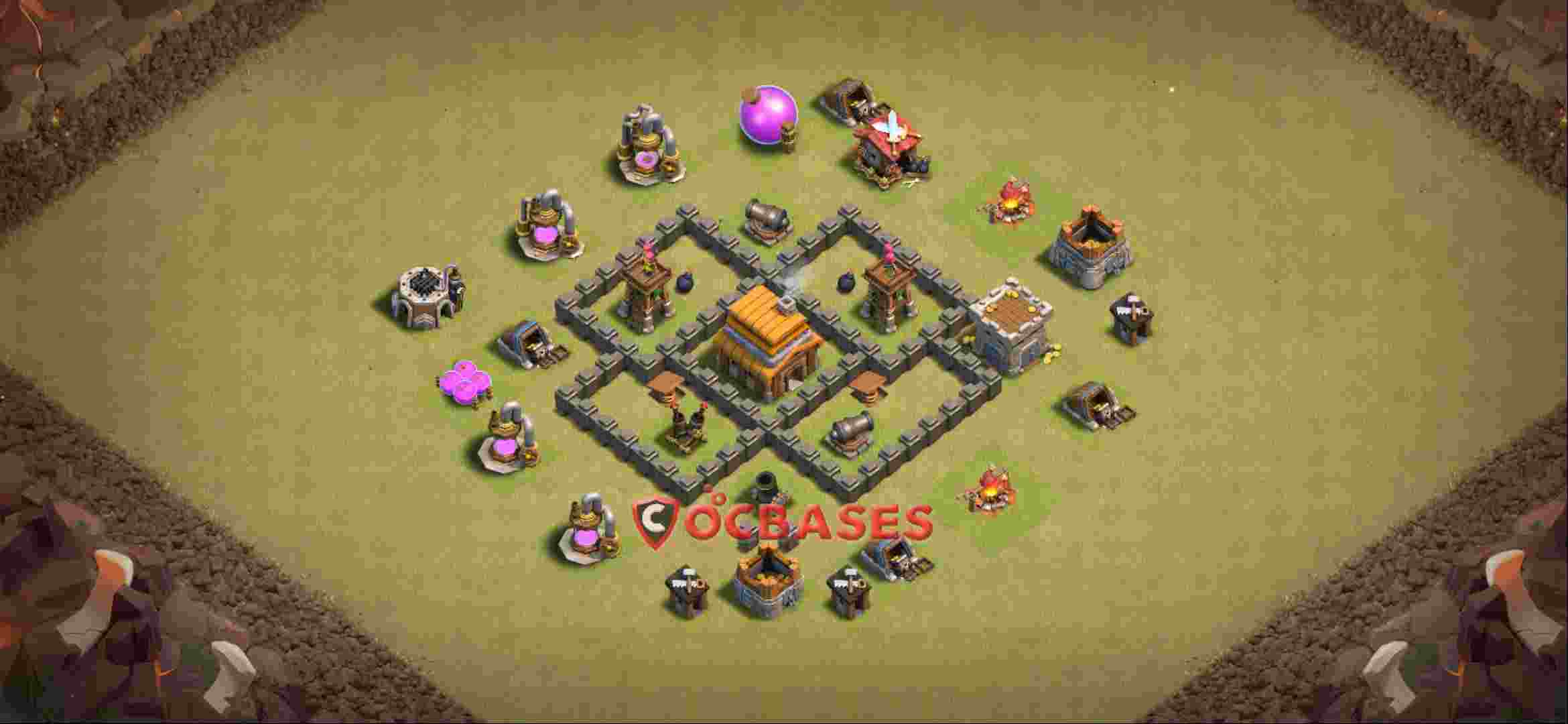 Town Hall 4 Base -war – Layout id: tzwsh base layout