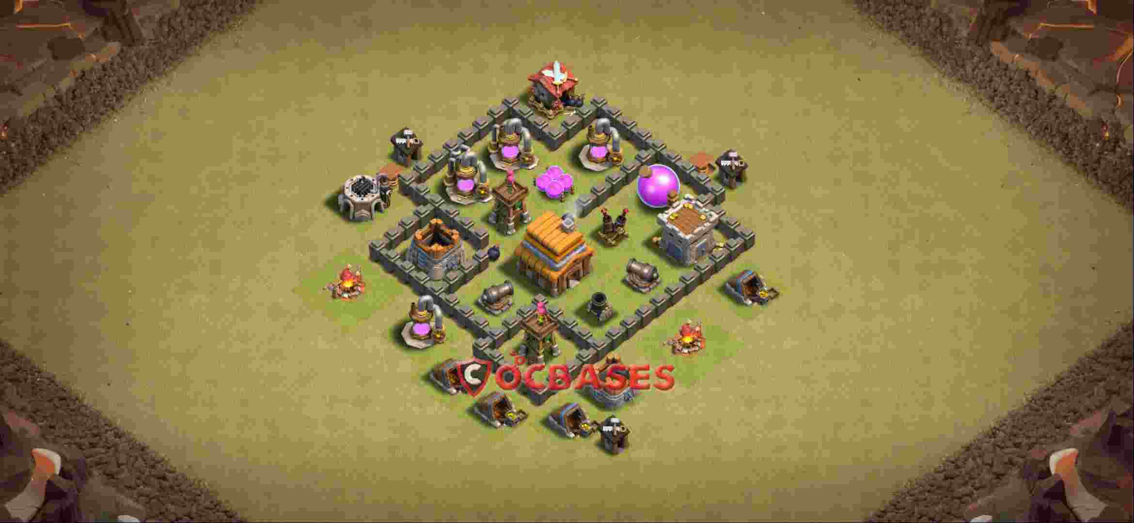 Town Hall 4 Base -war – Layout id: vqzyi base layout