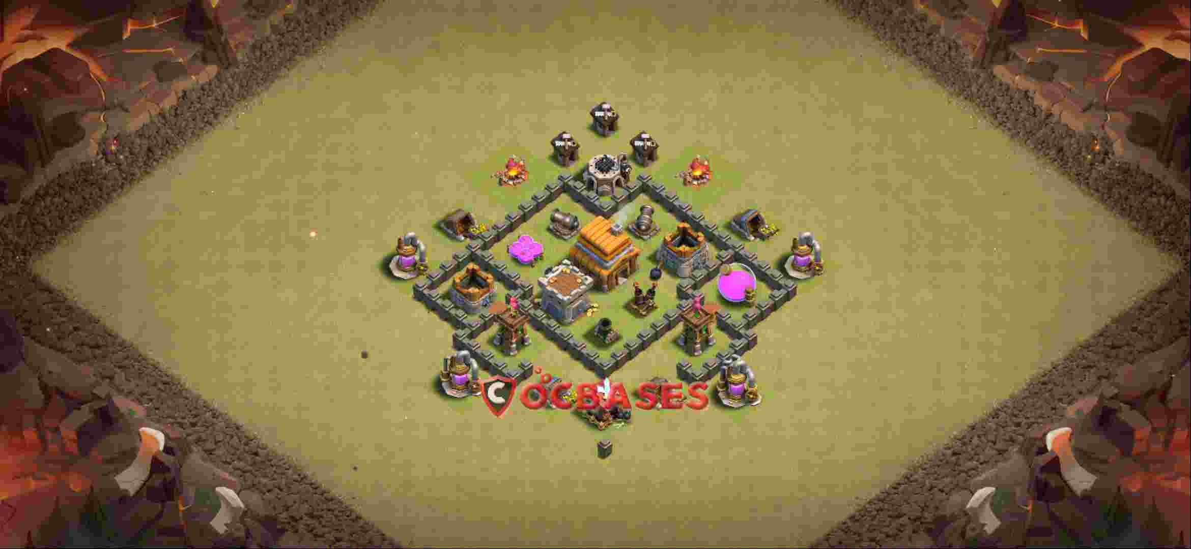 Town Hall 4 Base -war – Layout id: denmi base layout