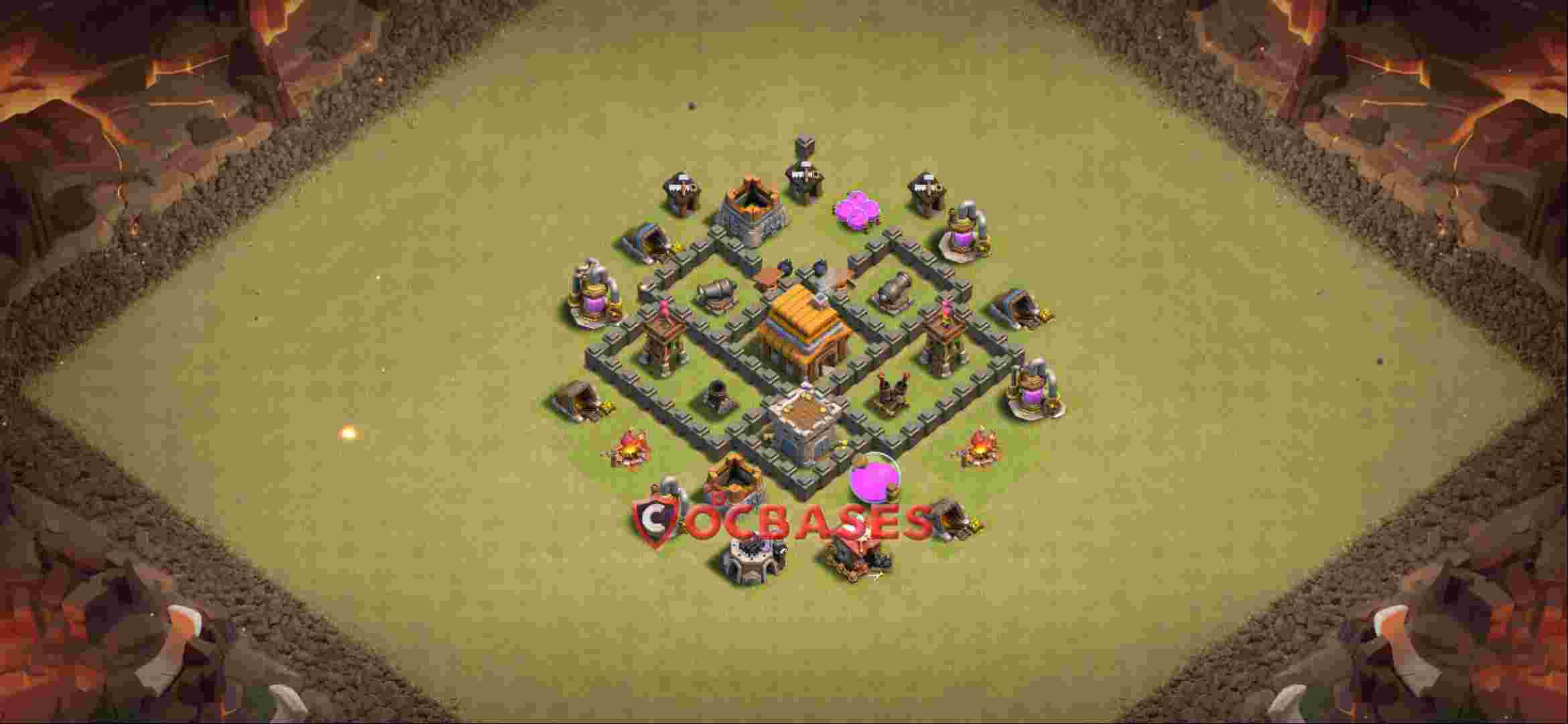Town Hall 4 Base -war – Layout id: l0rc5 base layout