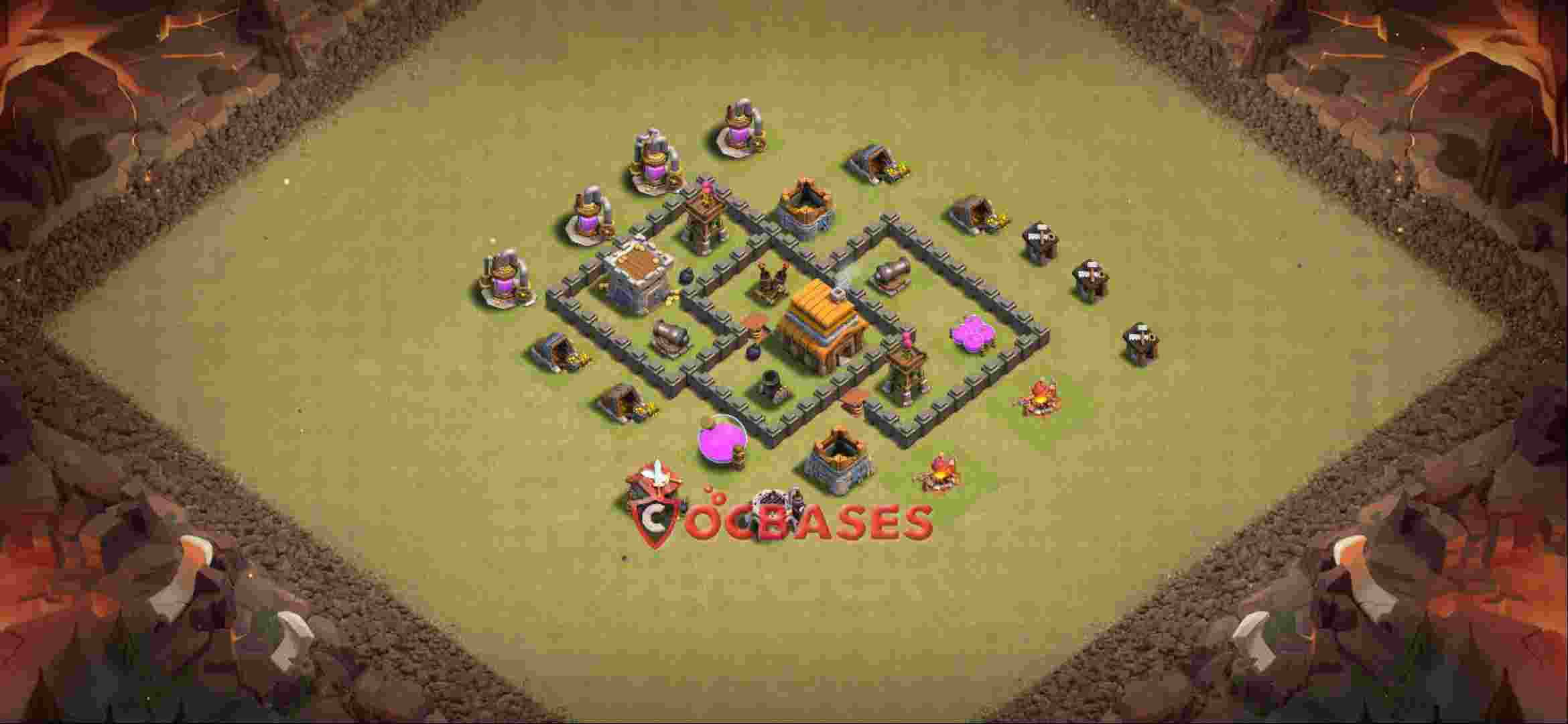 Town Hall 4 Base -war – Layout id: 4ggrx base layout