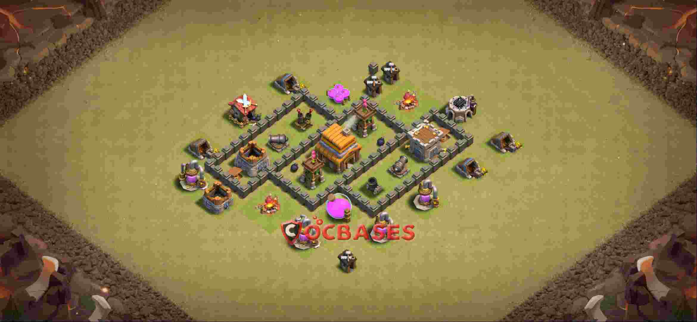 Town Hall 4 Base -war – Layout id: dvuro base layout