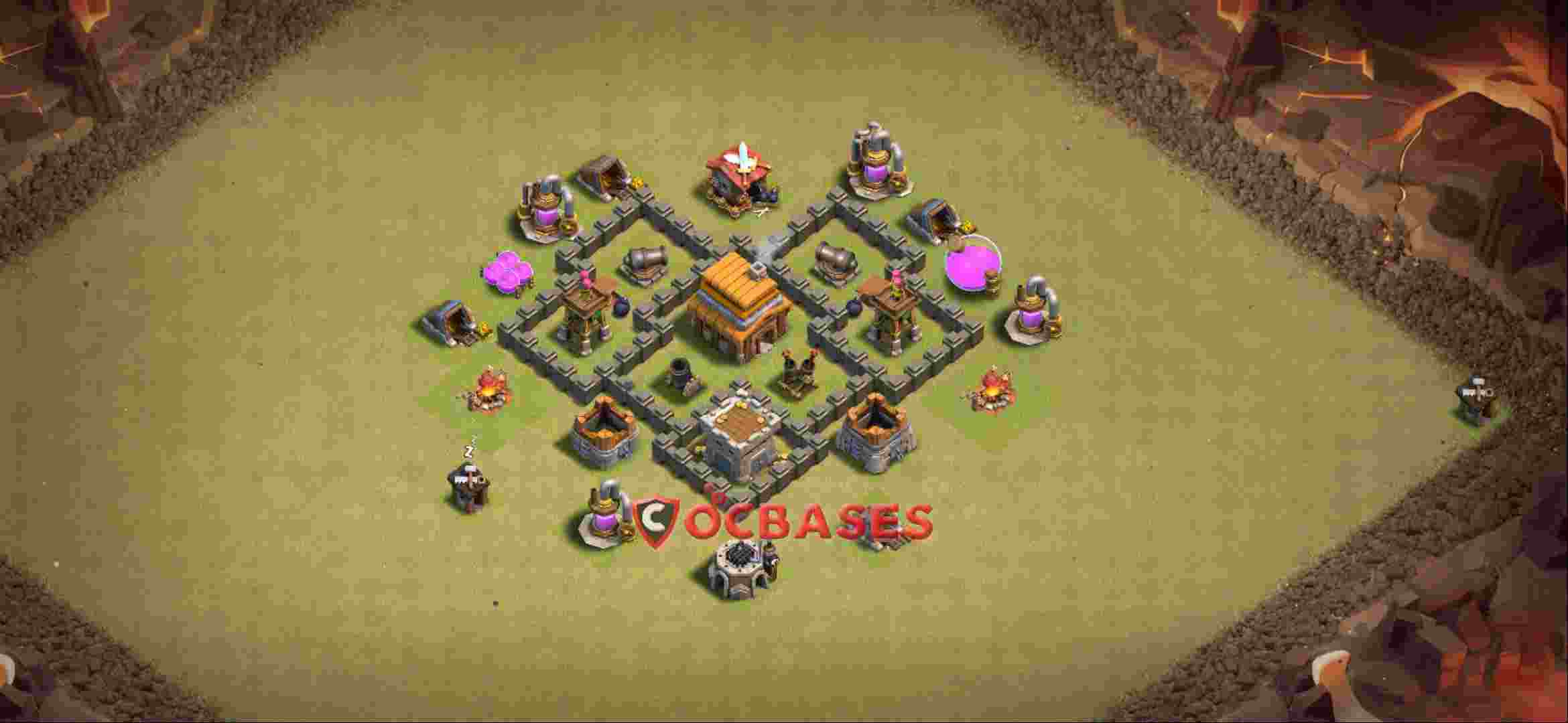 Town Hall 4 Base -war – Layout id: 0a6r5 base layout