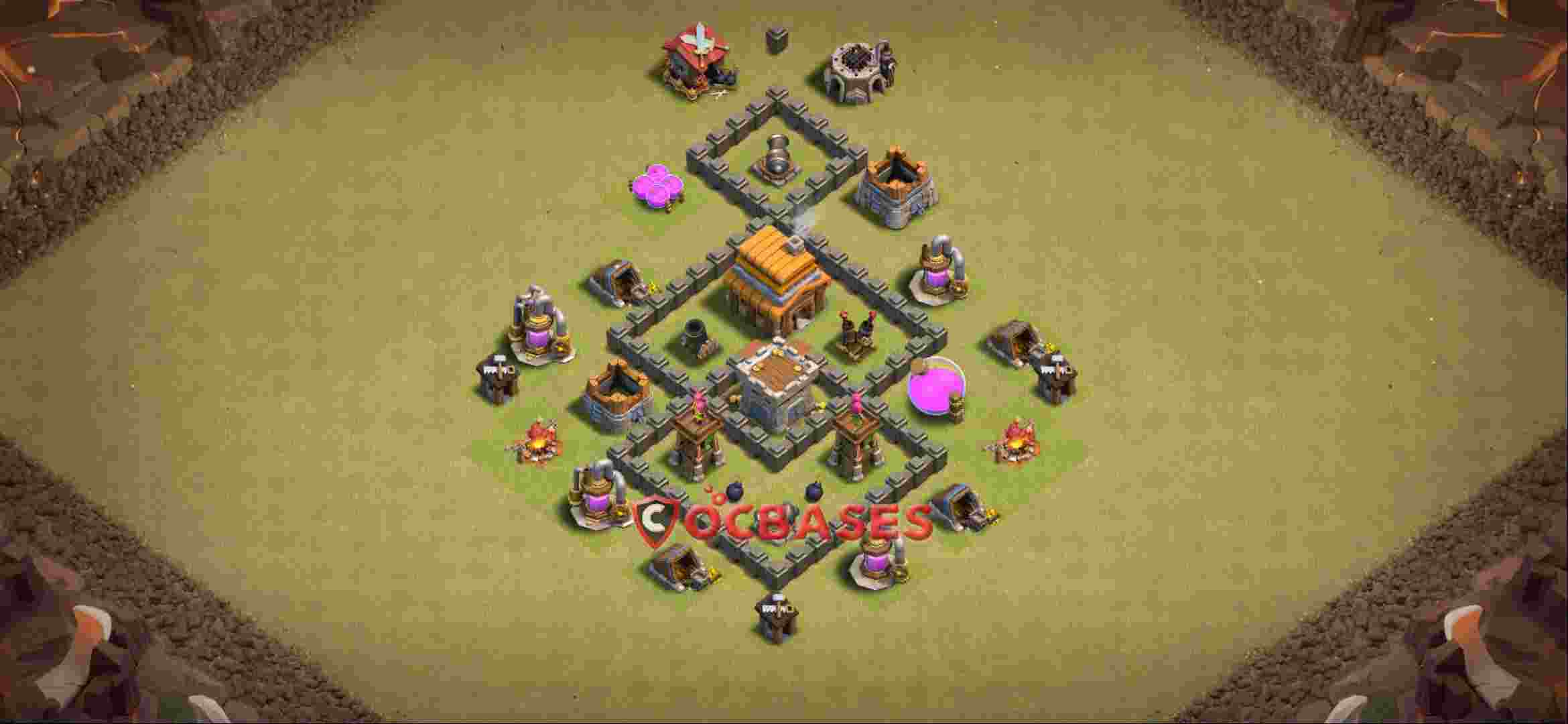 Town Hall 4 Base – Layout id: ym3u7 base layout