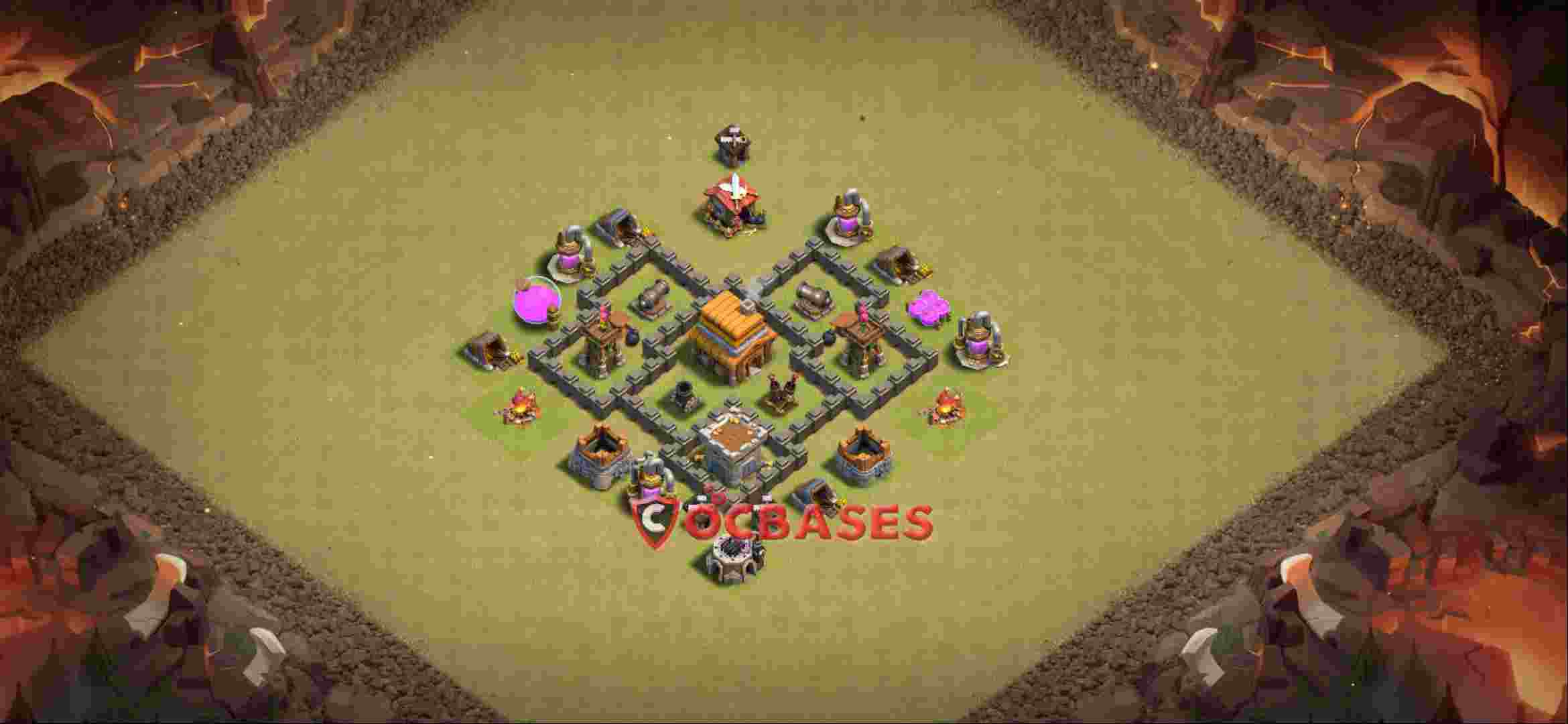 Town Hall 4 Base – Layout id: 0jnye base layout