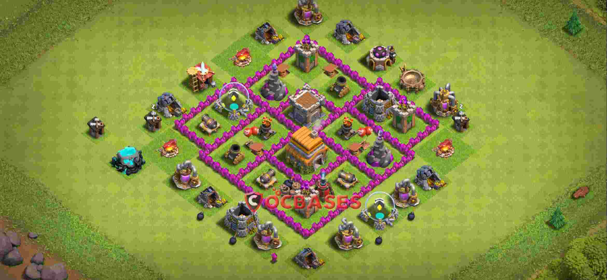 Town Hall 6 Base – Layout id: l67gb base layout