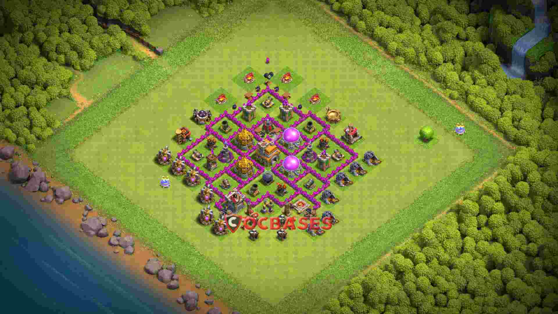 Town Hall 7 Base -trophy – Layout id: vzoyh base layout