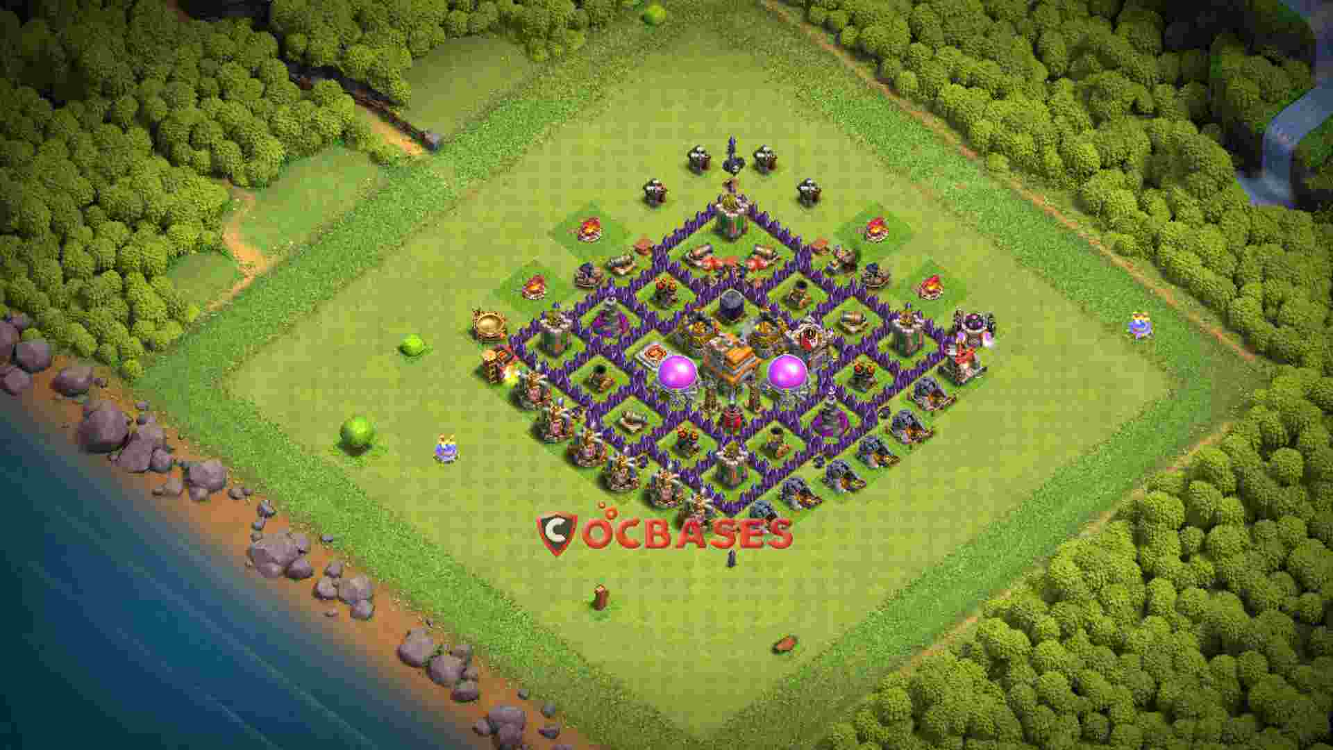 Town Hall 7 Base -trophy – Layout id: irr9p base layout