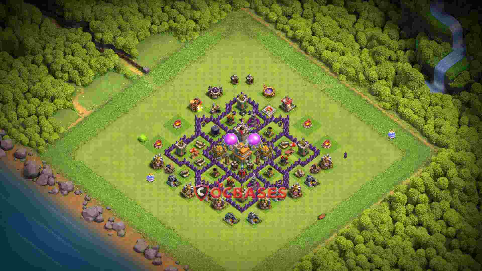 Town Hall 7 Base -trophy – Layout id: qs7zl base layout