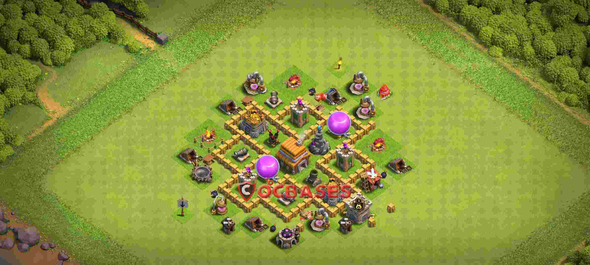 Town Hall 5 Base -trophy – Layout id: p4zl5 base layout