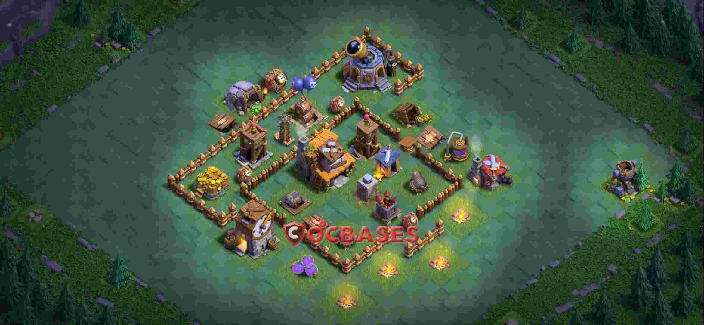 Builder Hall 4 Base -trophy – Layout id: h4lib base layout
